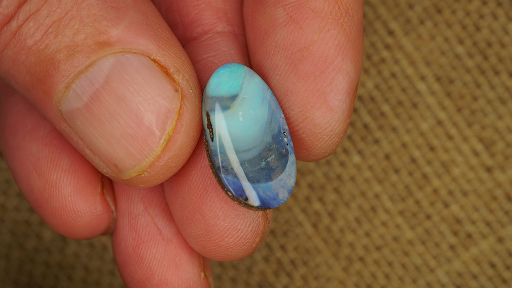 7.1ct Boulder Opal - Blue & Green Play with Concentrated Aqua on Natural Host Body Tone