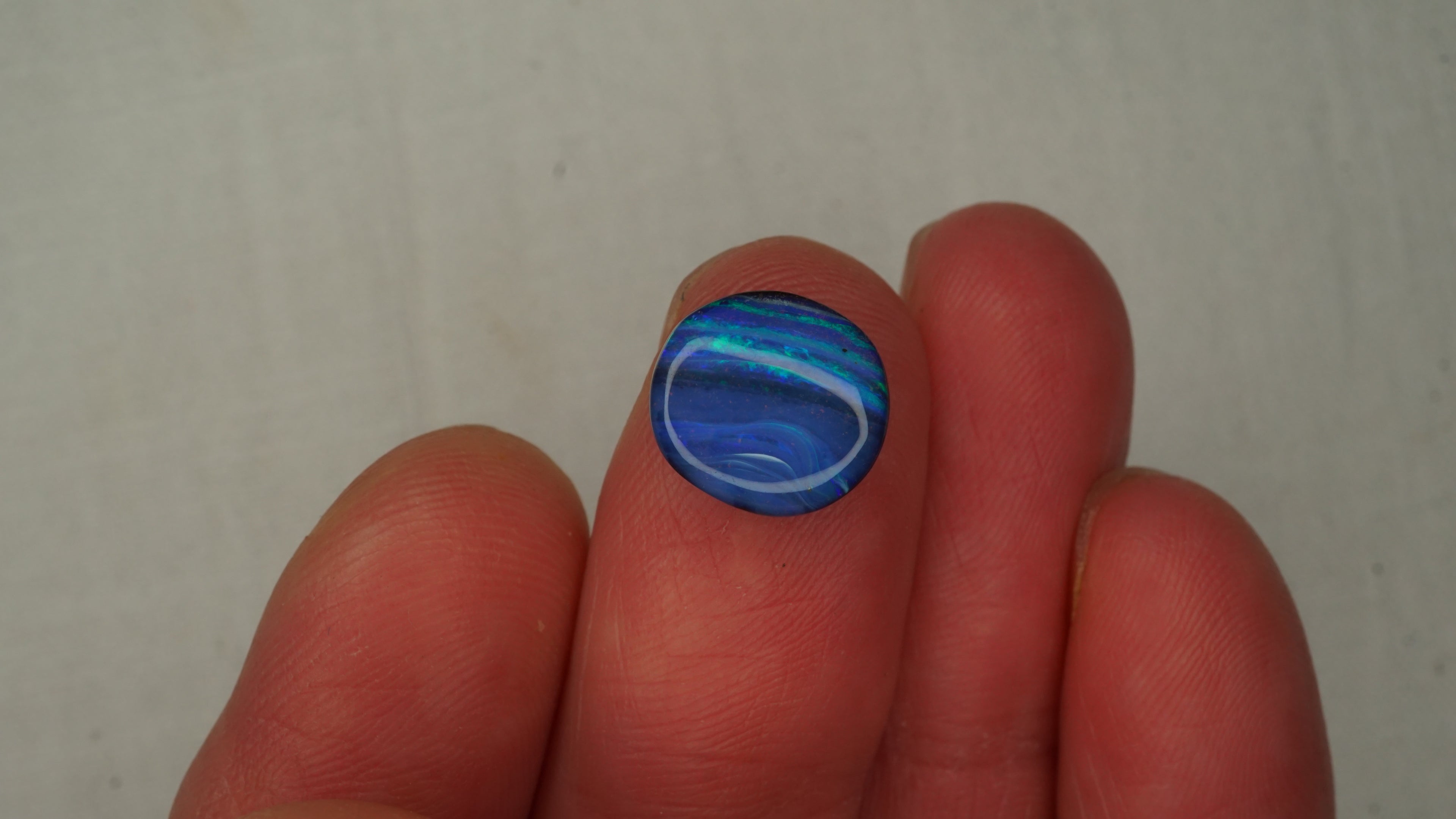 5.3ct Boulder Opal - Aqua, Green & Electric Blue Fire on Deep Blue Host Body Tone