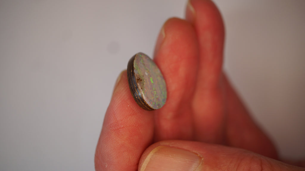 10.3ct Boulder Opal - Streaks of Pink, Gold & Green Pinfire on Light Green Host Body Tone