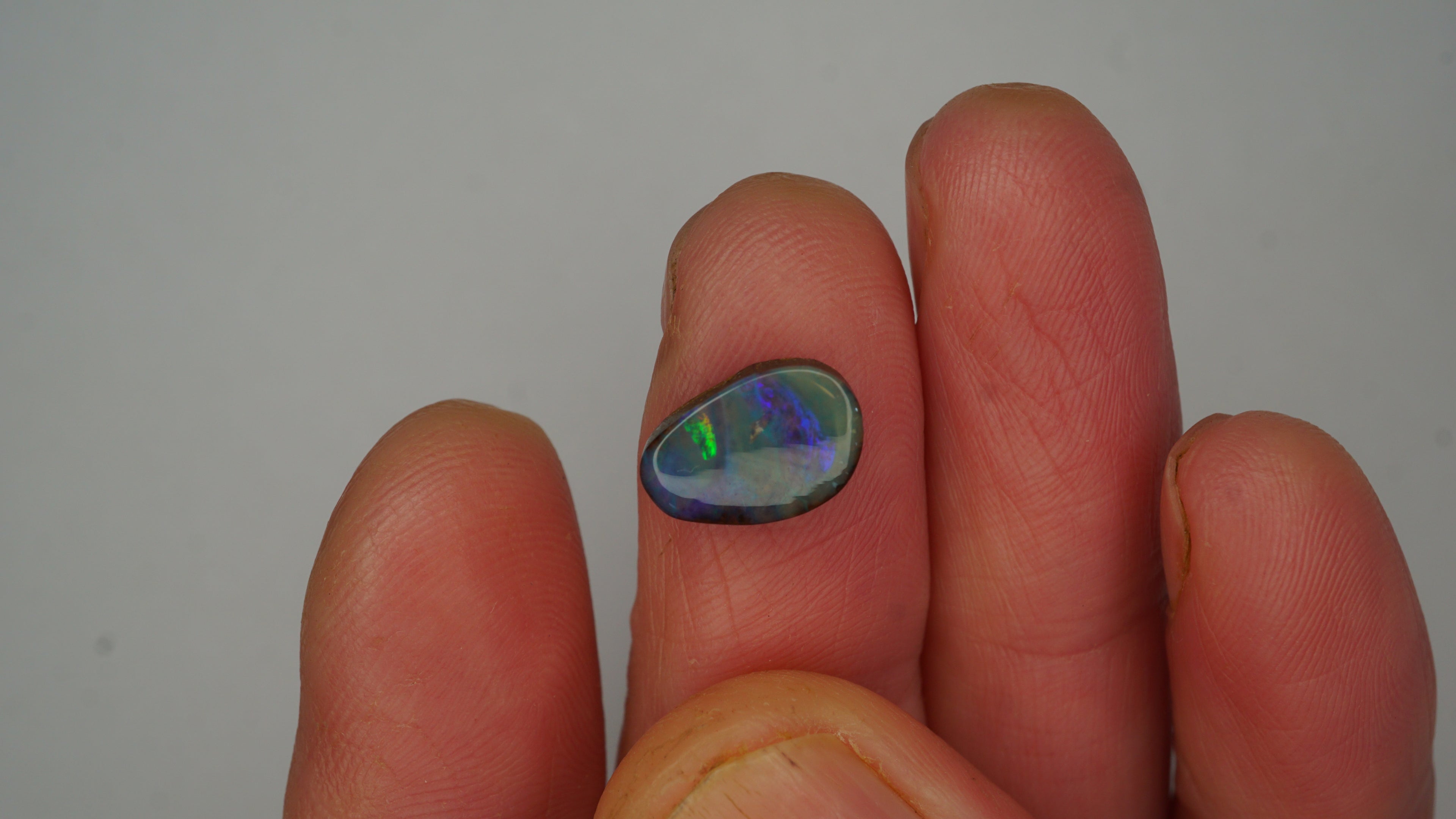 2.6 ct Blue Boulder Opal - Yellow & Green Colour Contrast