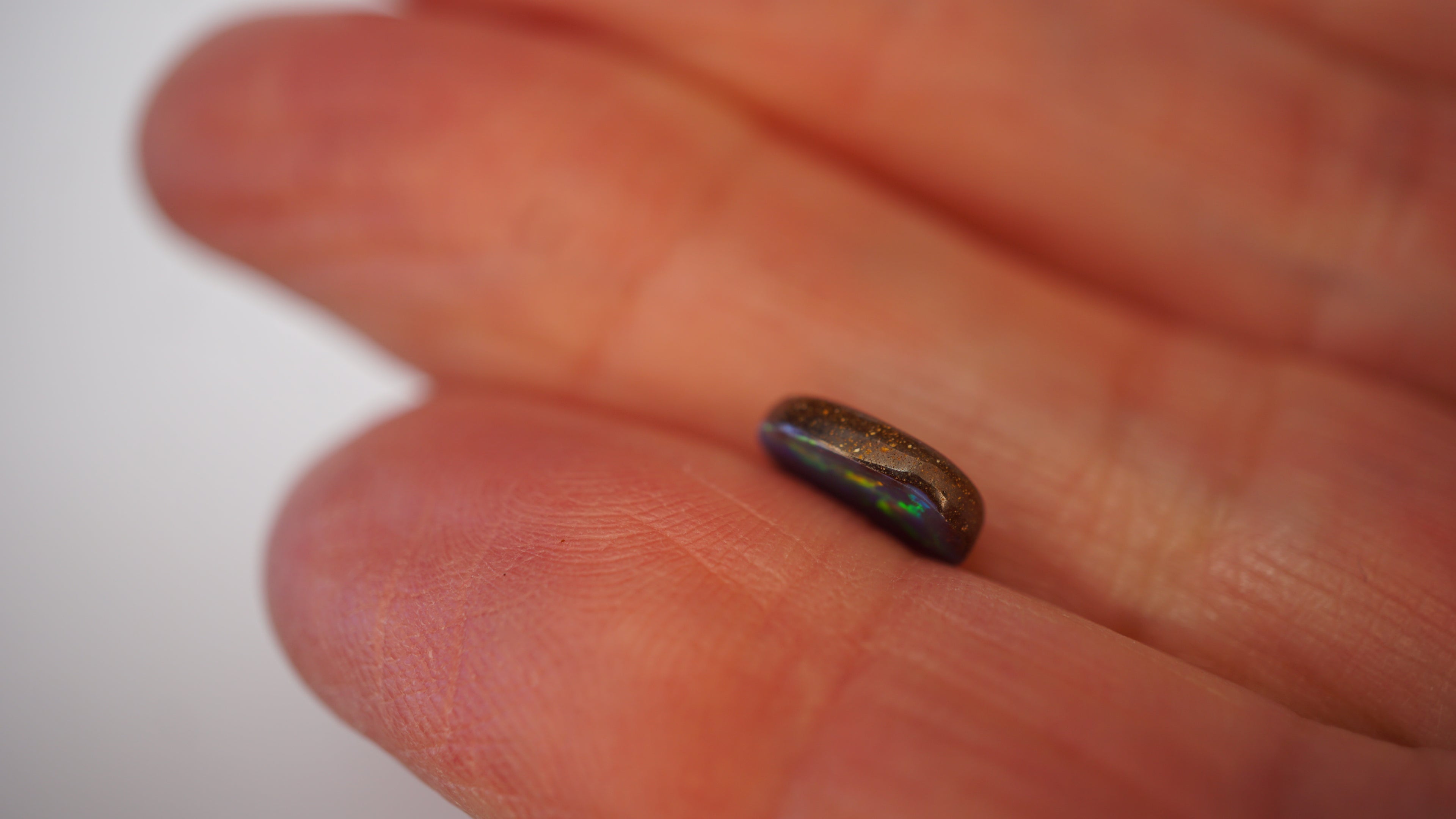 1.3ct Boulder Opal - Neon Green Fire on Deep Blue Base