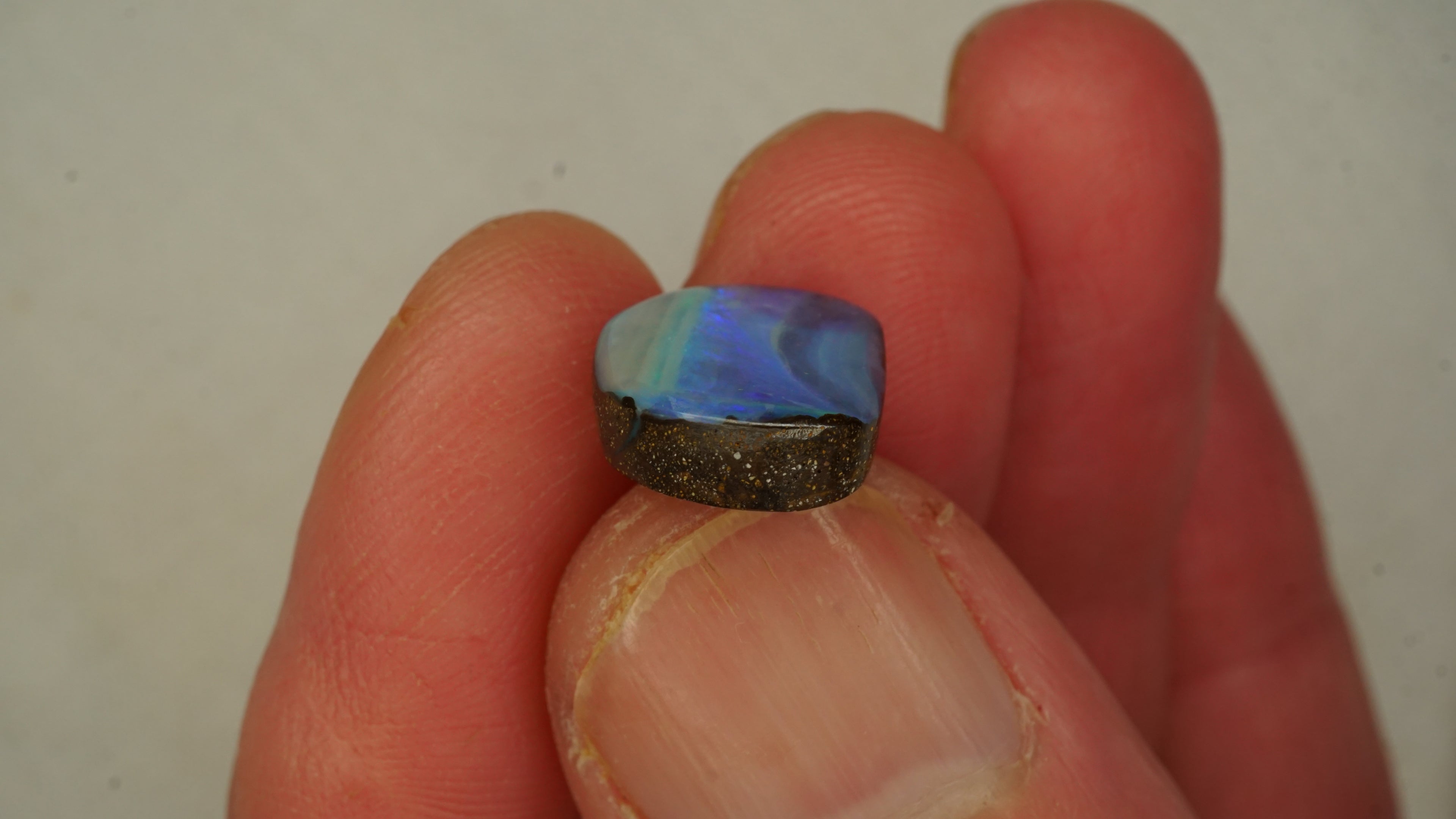 6.5 ct Blue Boulder Opal - Swirling Green & Blue Colour Movement
