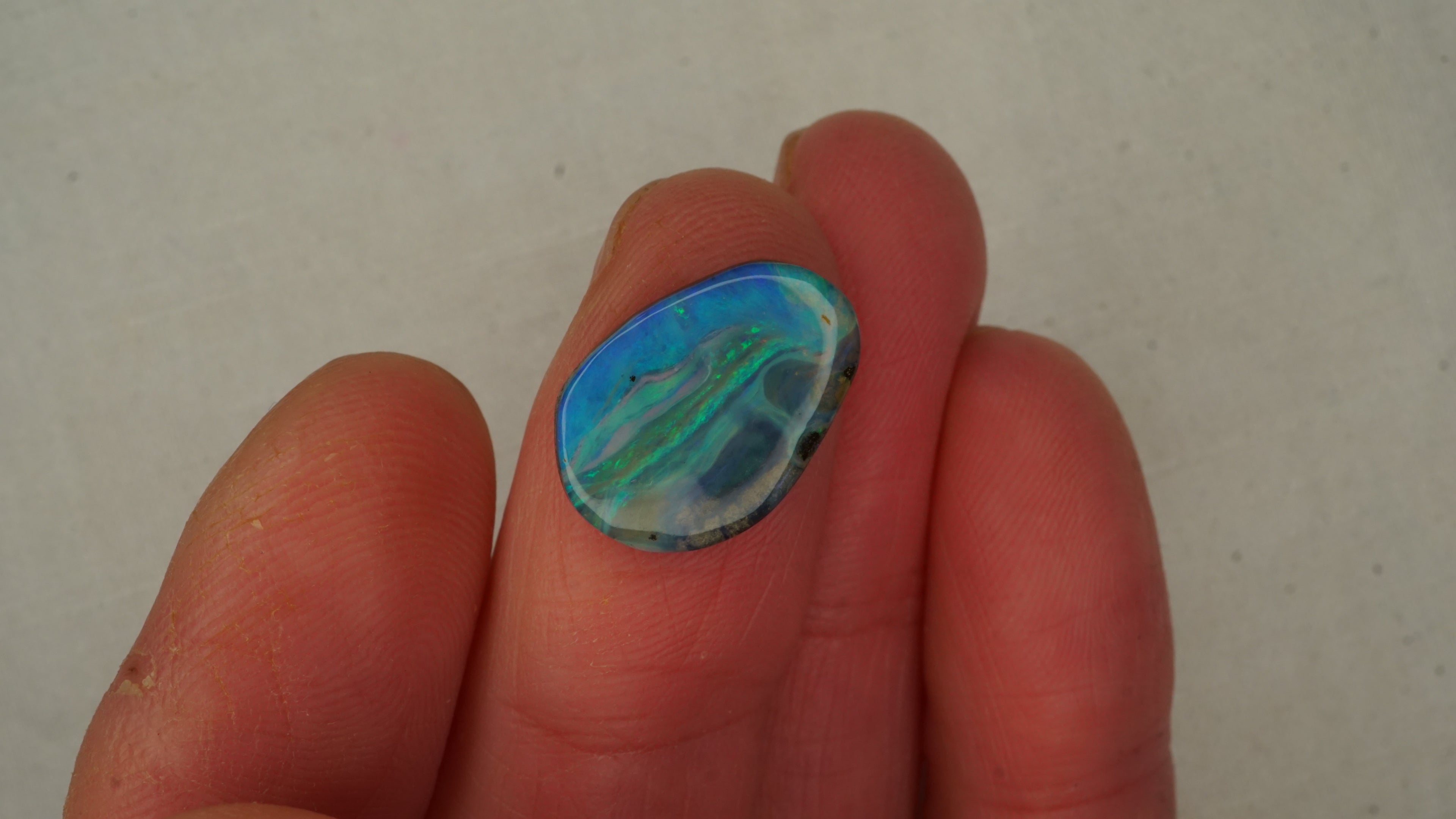 5.8 ct Boulder Opal - Aqua Green & Blue Flowing Colour