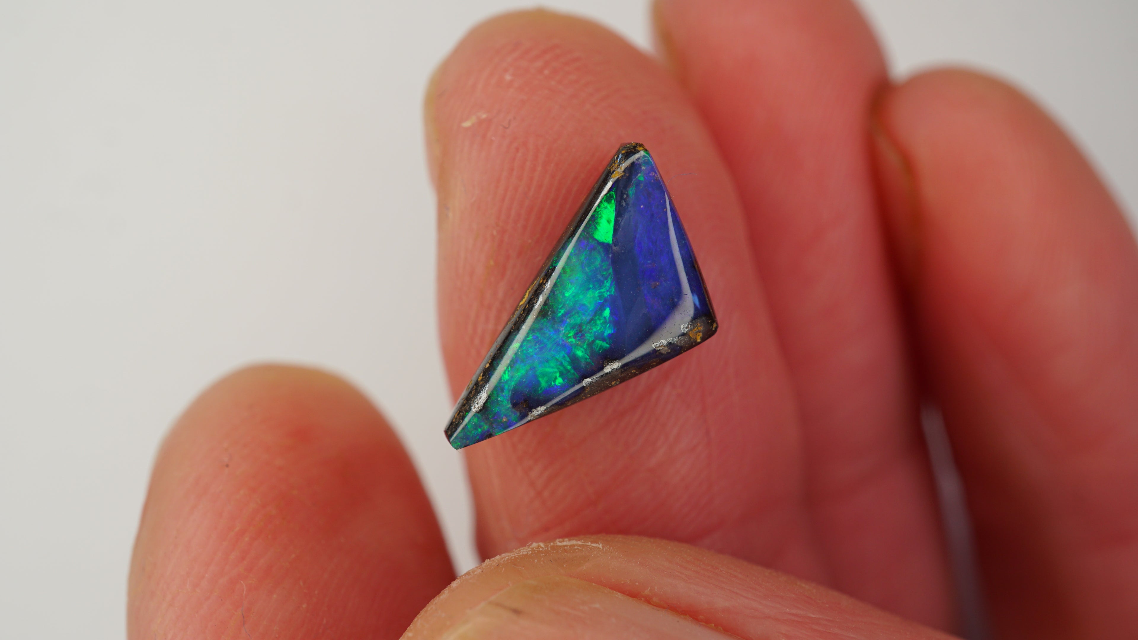 Emerald Tide Boulder Opal - Dark Blue with Vivid Green Play