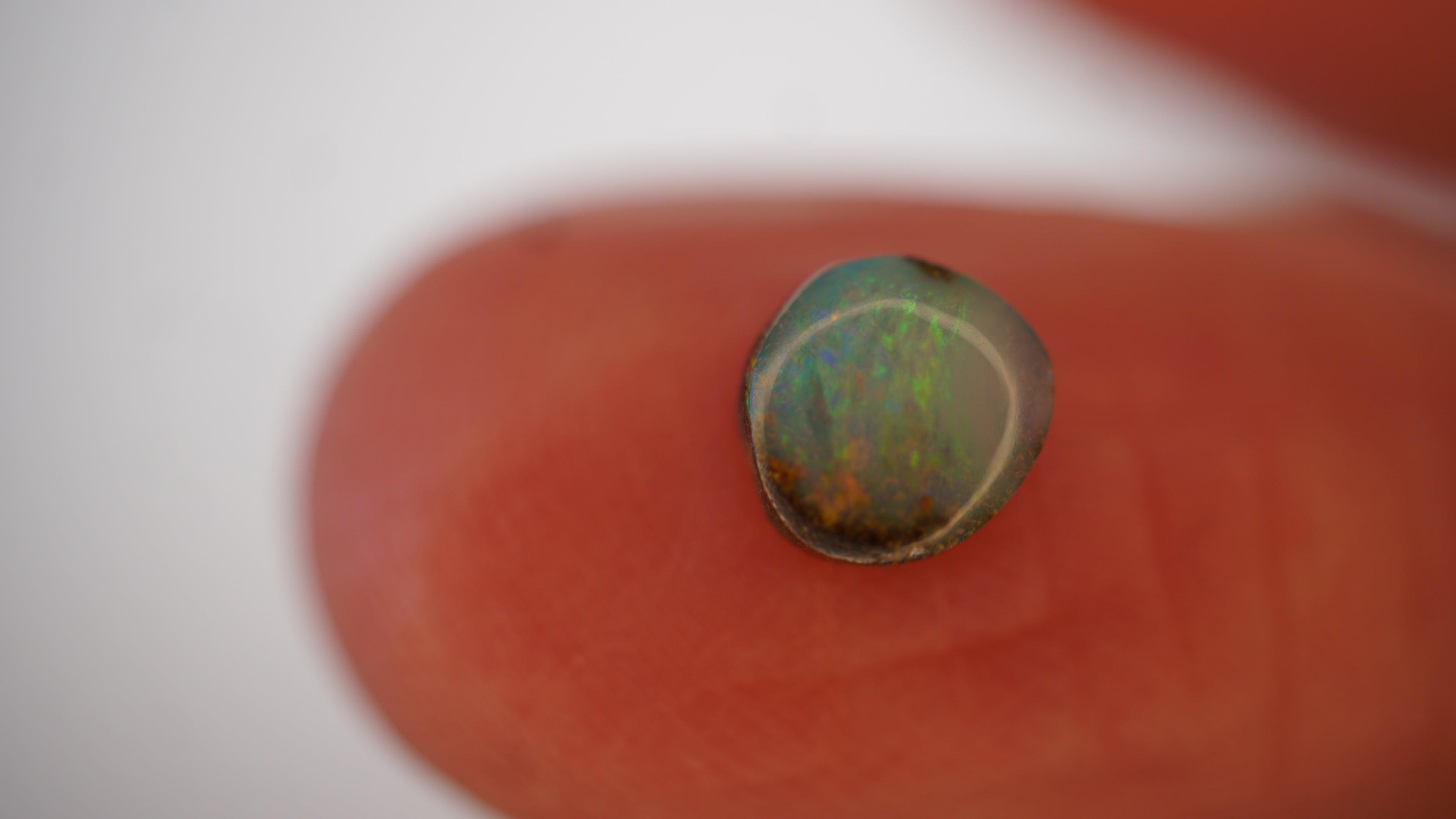 0.7ct Boulder Opal - Green & Pink Play on Pale Green Host Body Tone
