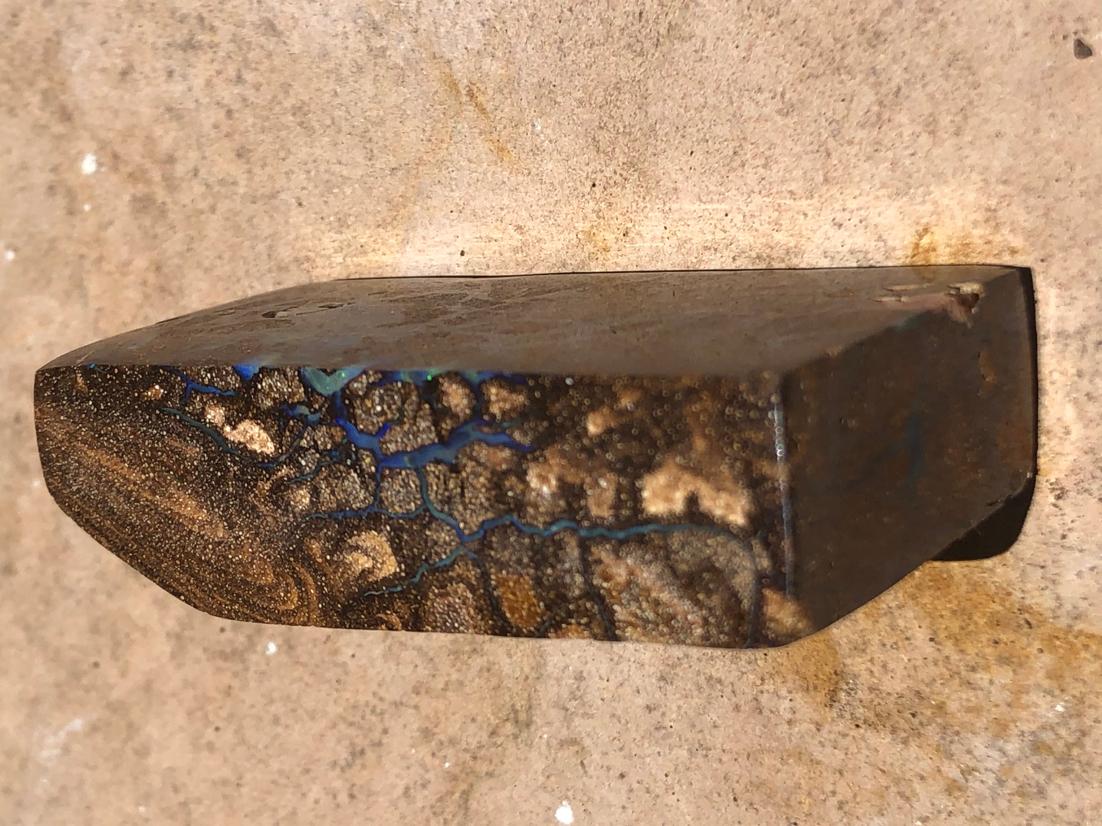 387ct Ironstone Boulder Opal Matrix — Blue & Green Embedded Opal