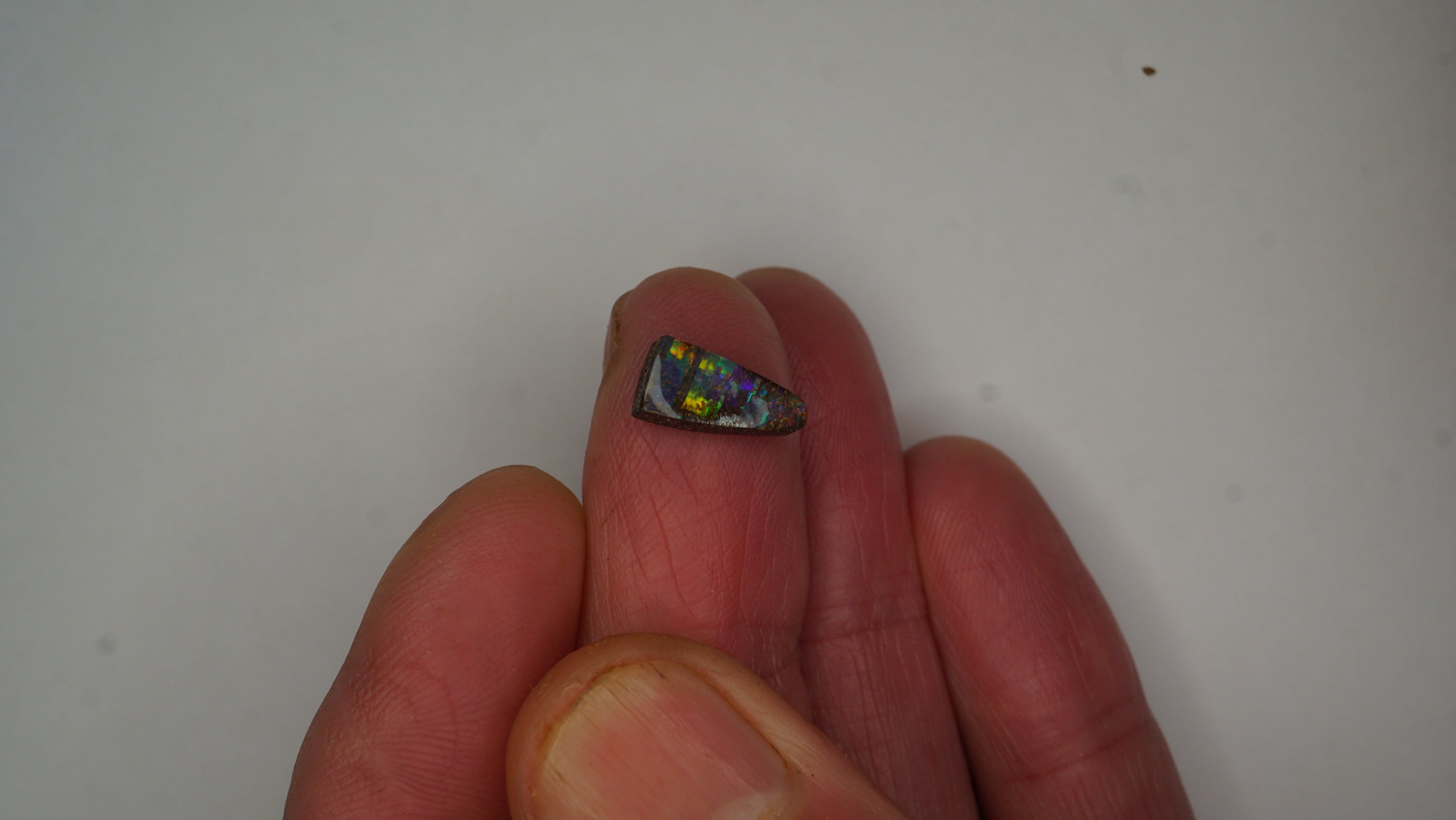 2.0ct Boulder Opal - Harlequin Pattern on Deep Purple Base