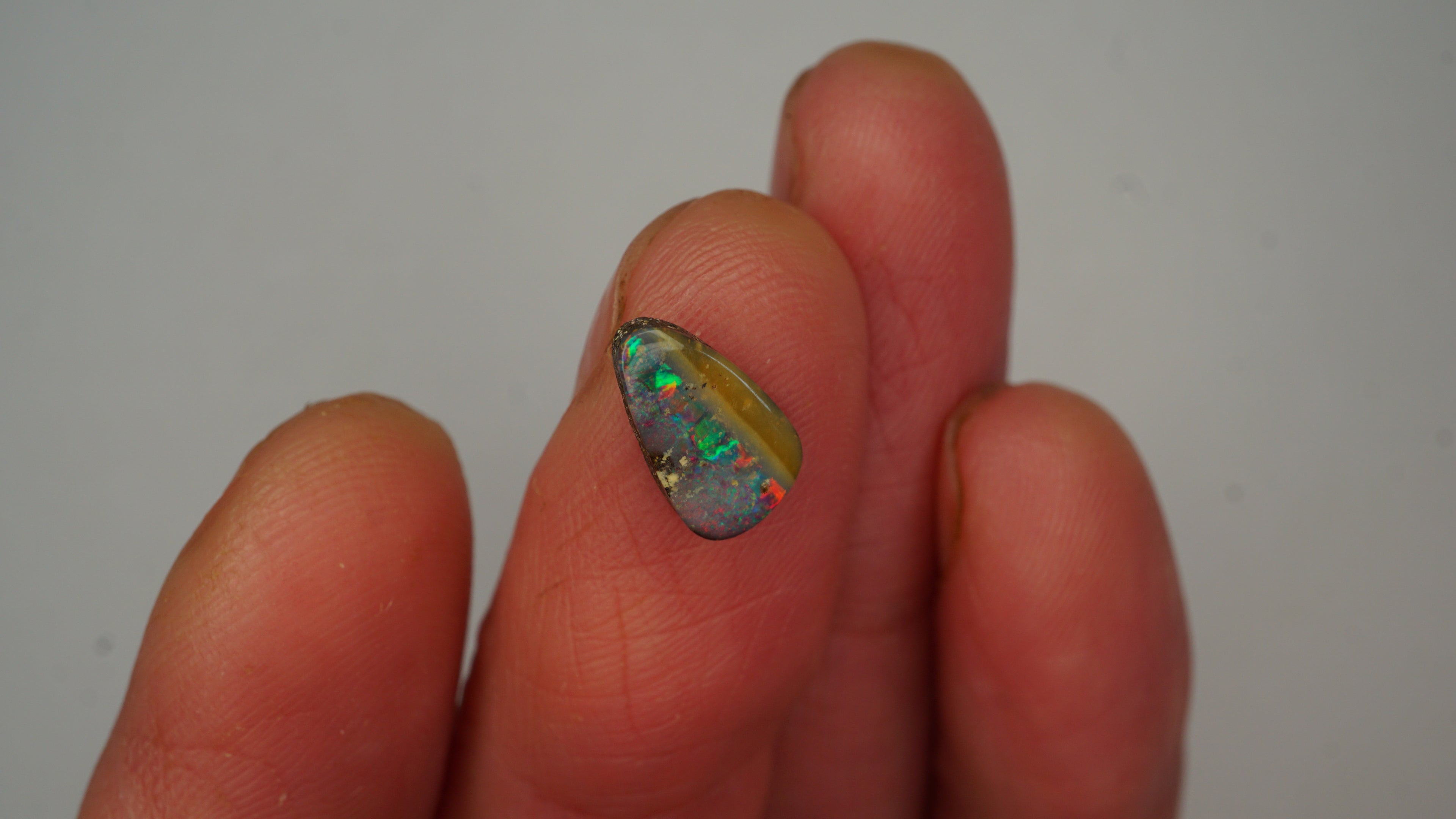 1.4ct Boulder Opal - Harlequin Pattern Multicolour Fire