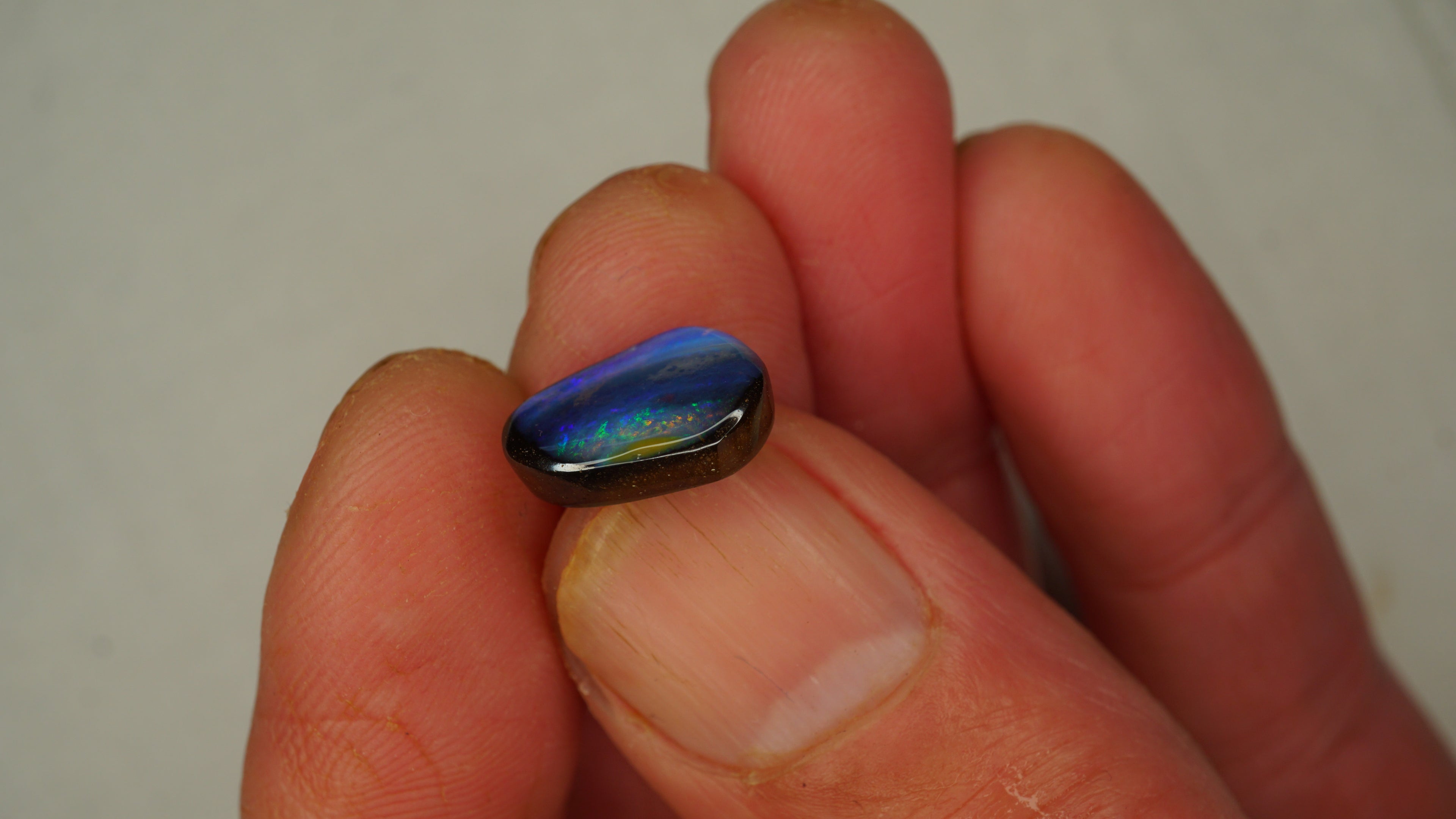 4.9ct Boulder Opal - Cobalt, Teal & Green Play on Natural Host Body Tone