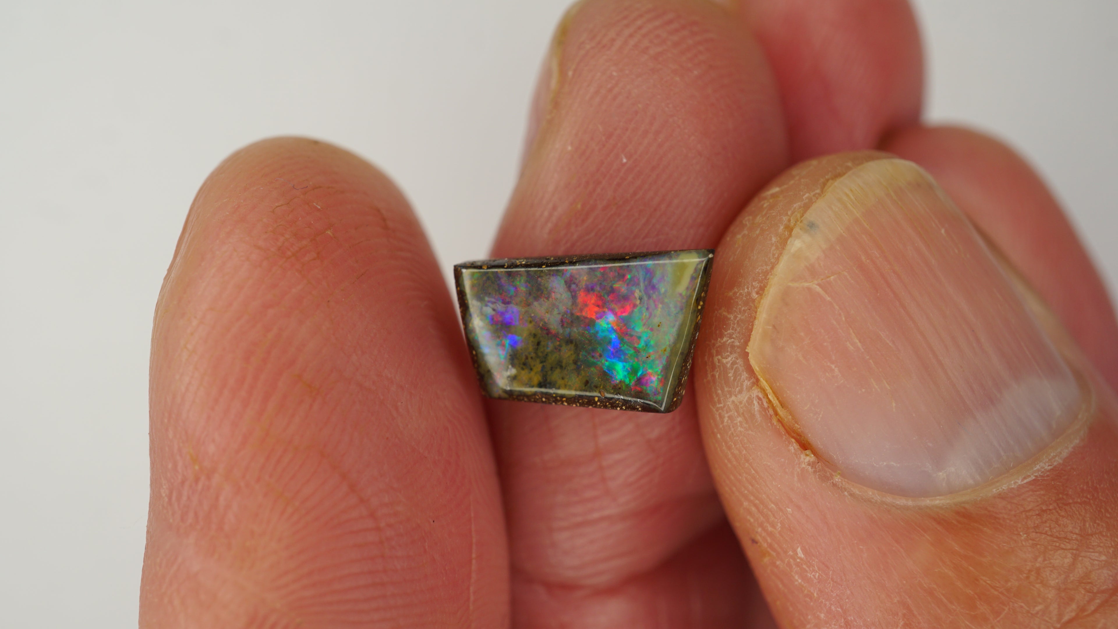 Element Fire Boulder Opal - Brown with Green, Purple & Crimson Play