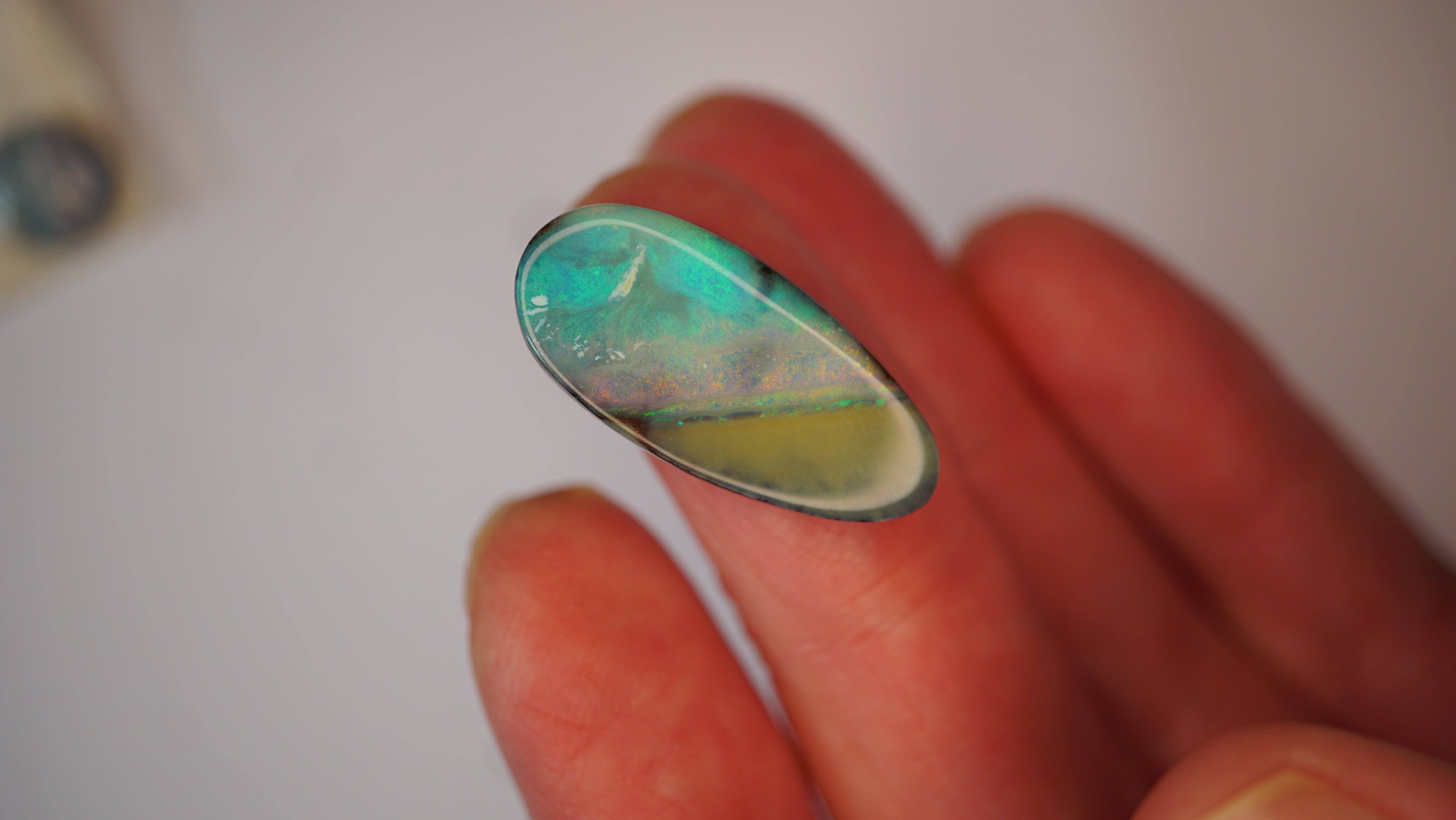16.7 ct Boulder Opal - Aqua Blue Base with Rolling Teal & Green Flash