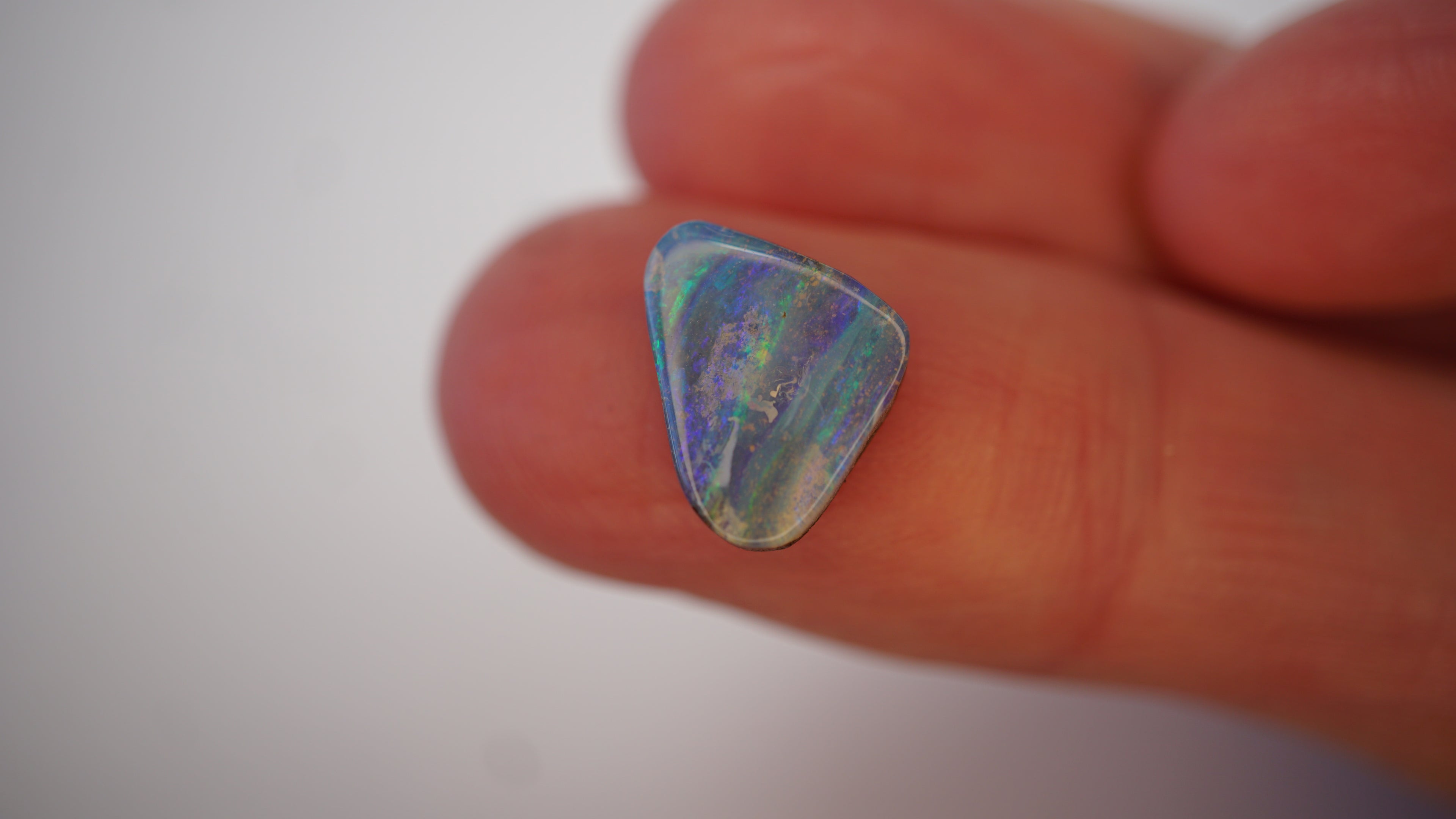 2.7 ct Blue Boulder Opal - Multicolour Banded Colour Play