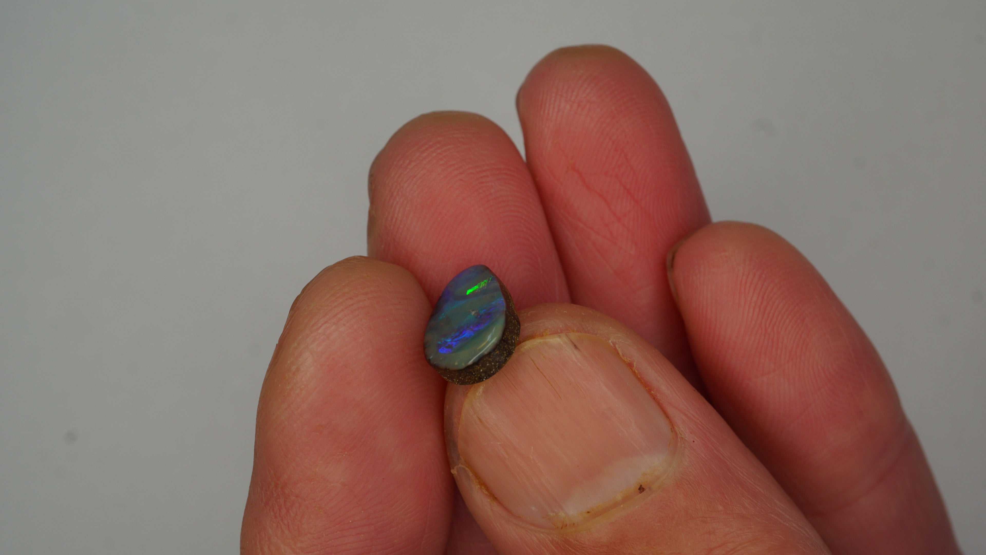2.6 ct Blue Boulder Opal - Yellow & Green Colour Contrast
