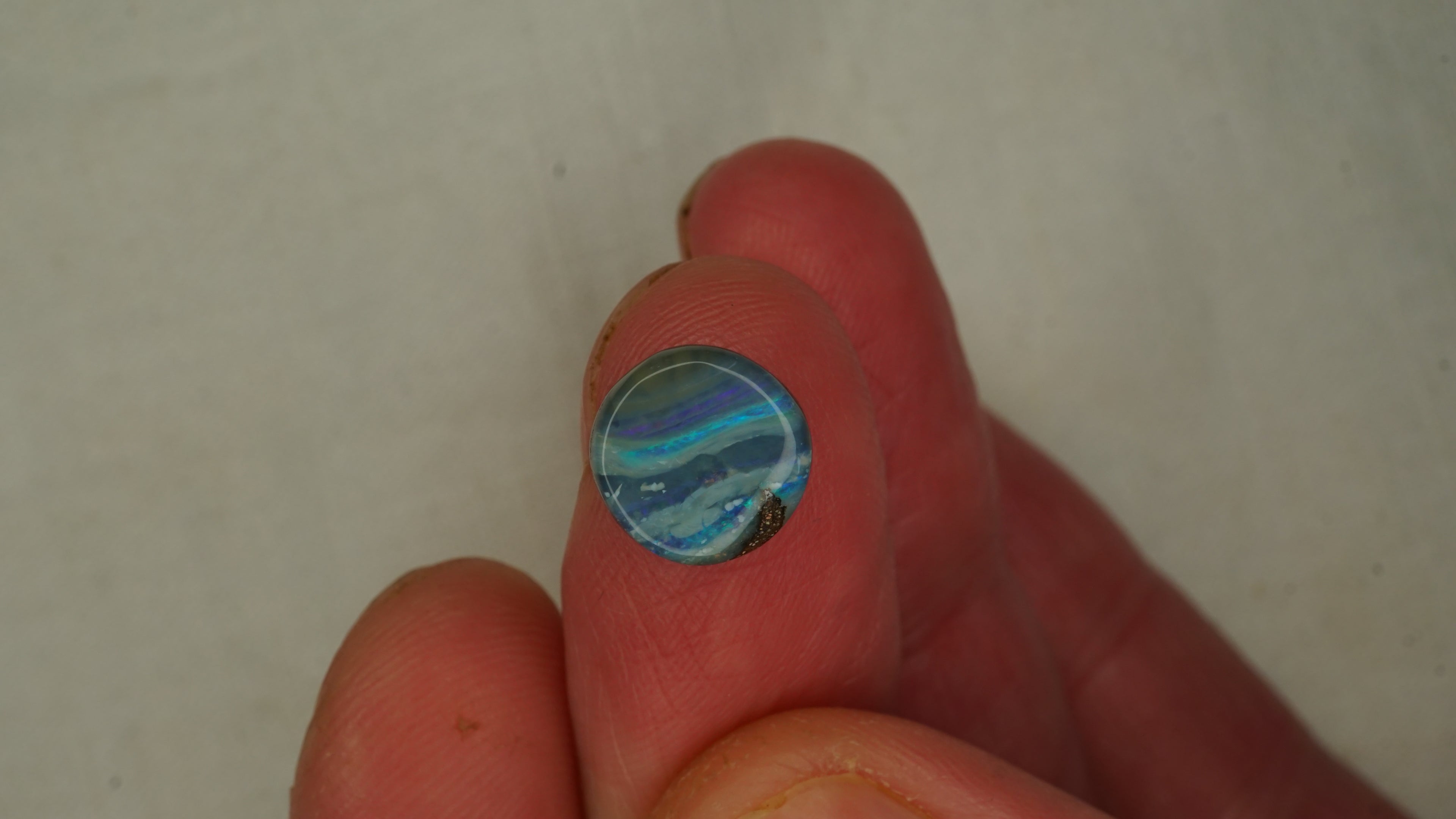 2.5 ct Blue Boulder Opal - Green & Blue Banded Colour Play