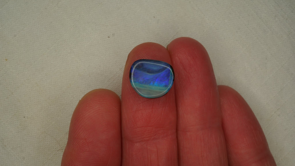 6.5 ct Blue Boulder Opal - Swirling Green & Blue Colour Movement