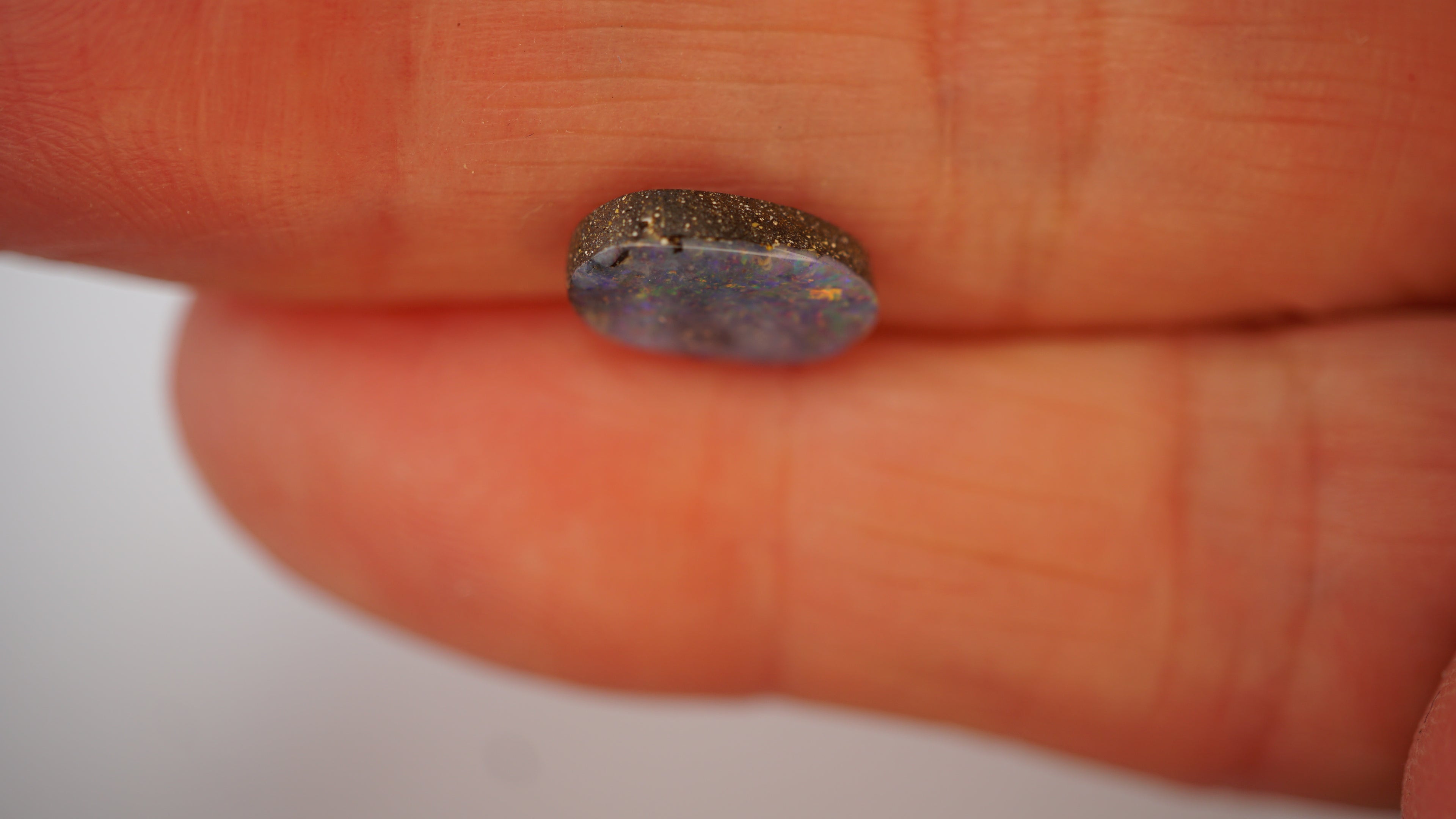 2.1 ct Purple Boulder Opal - Multicolour Pinfire Pattern