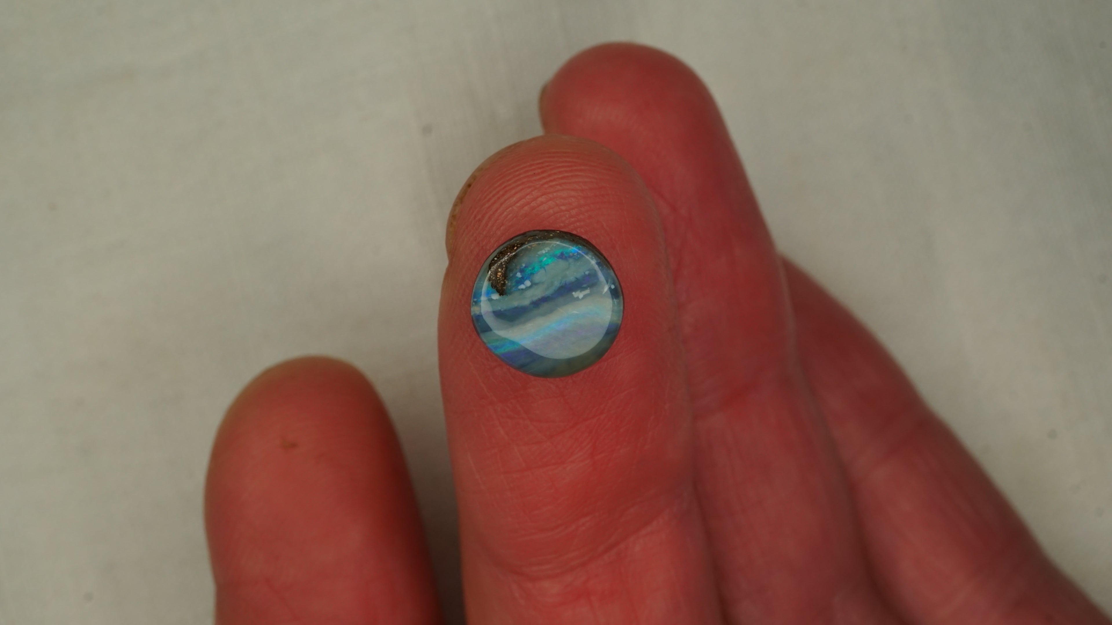 2.5 ct Blue Boulder Opal - Green & Blue Banded Colour Play