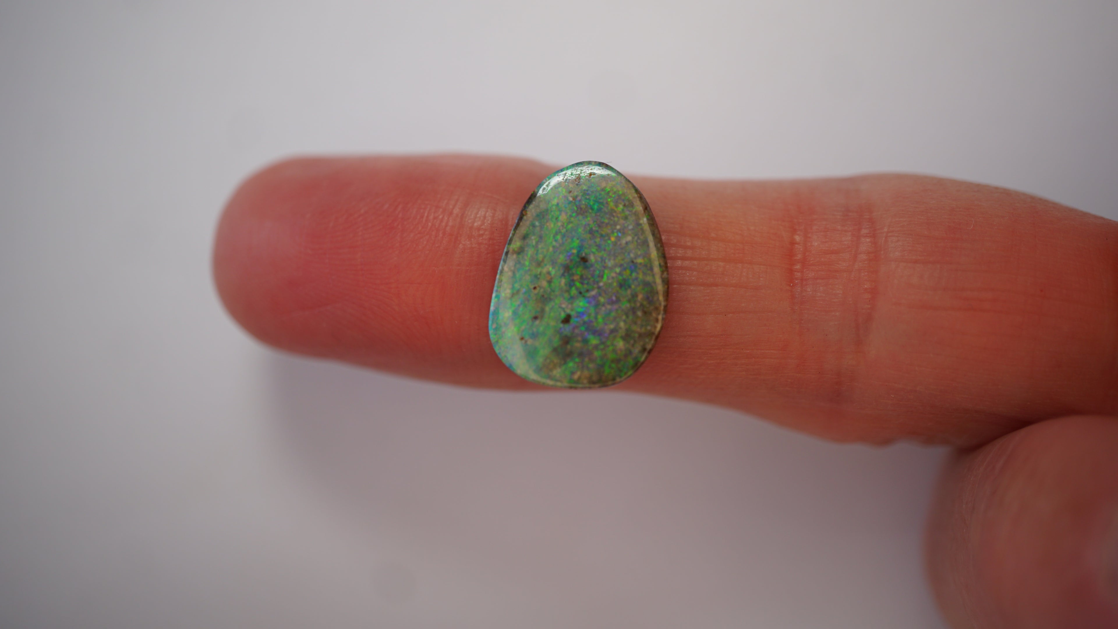 5.6ct Boulder Opal - Electric Green Pinfire Full Face