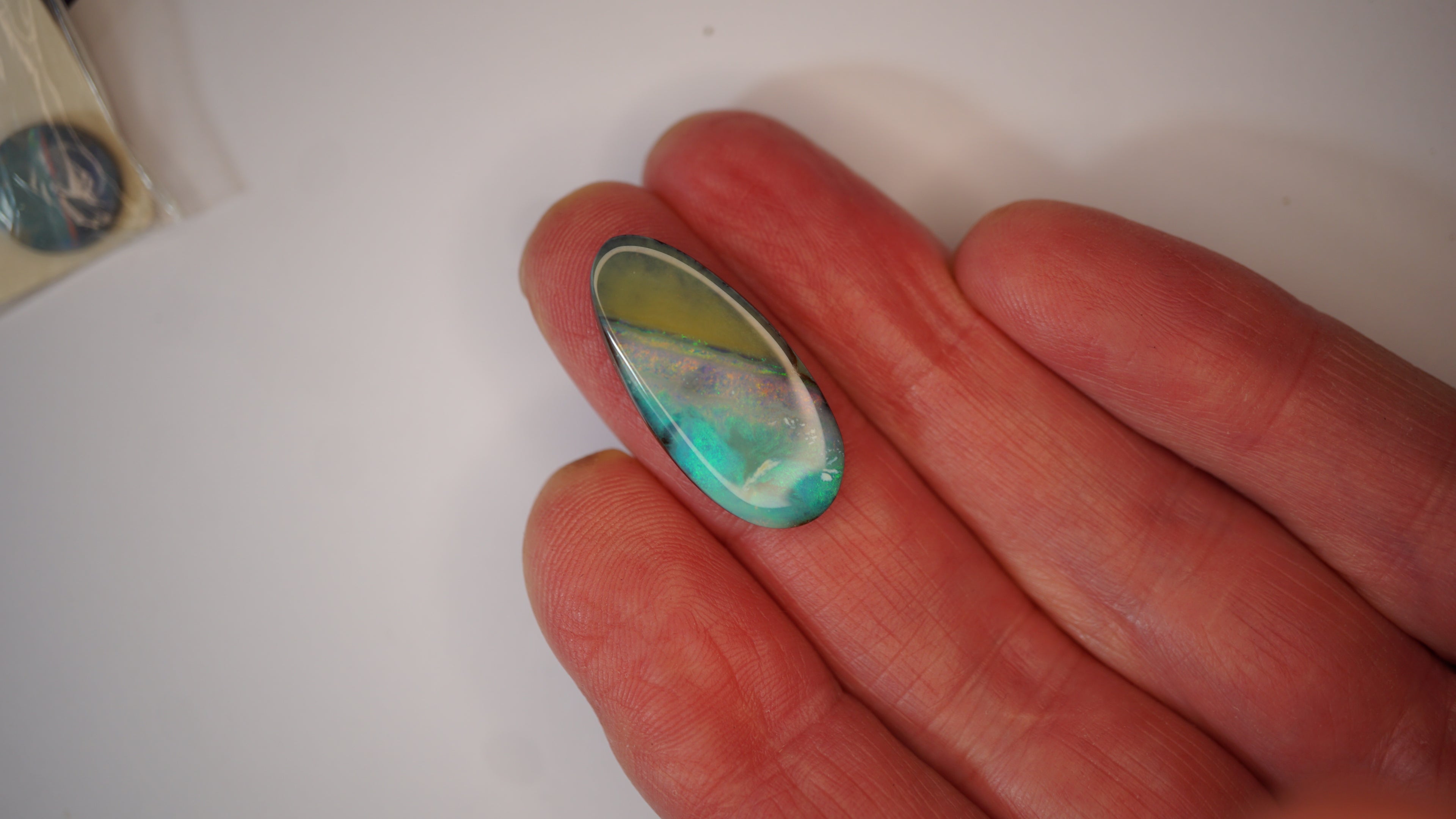 16.7 ct Boulder Opal - Aqua Blue Base with Rolling Teal & Green Flash