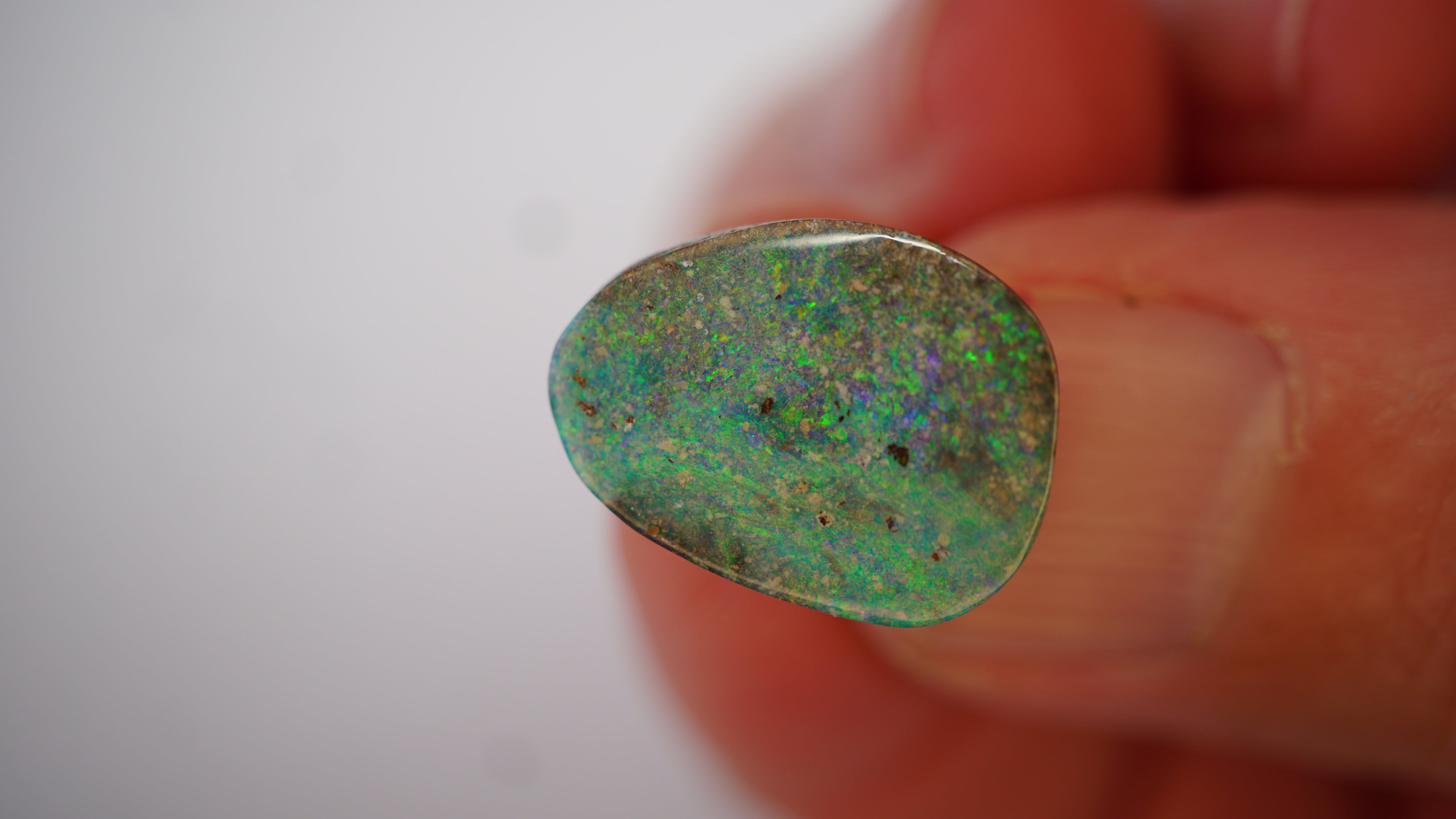 5.6ct Boulder Opal - Electric Green Pinfire Full Face