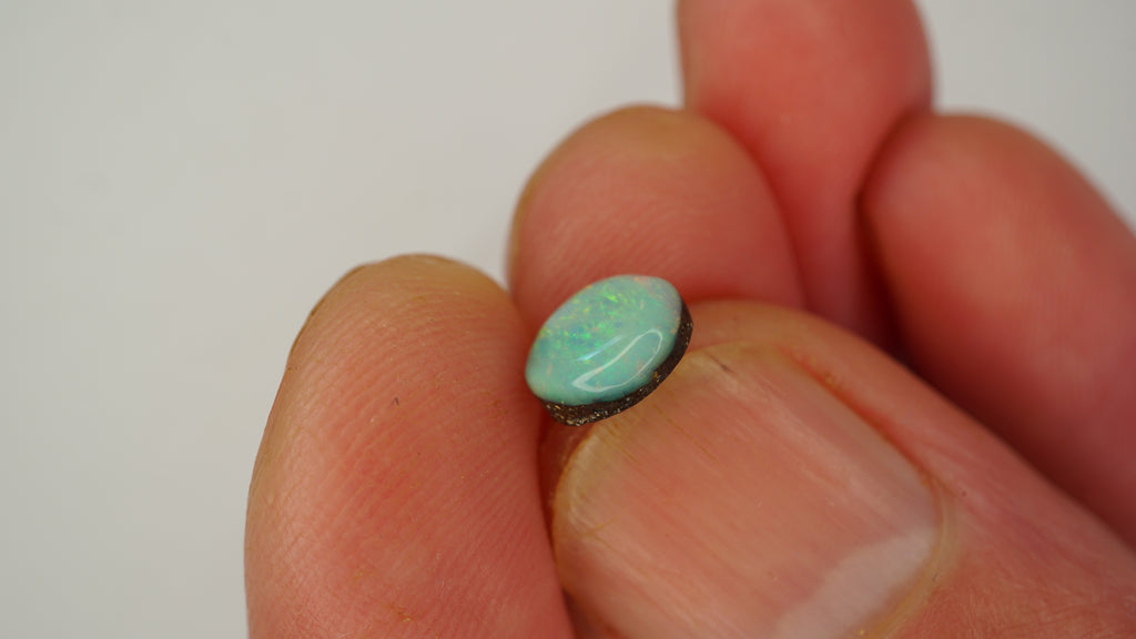 1.6 ct Green Boulder Opal - Multicolour Pinfire Play