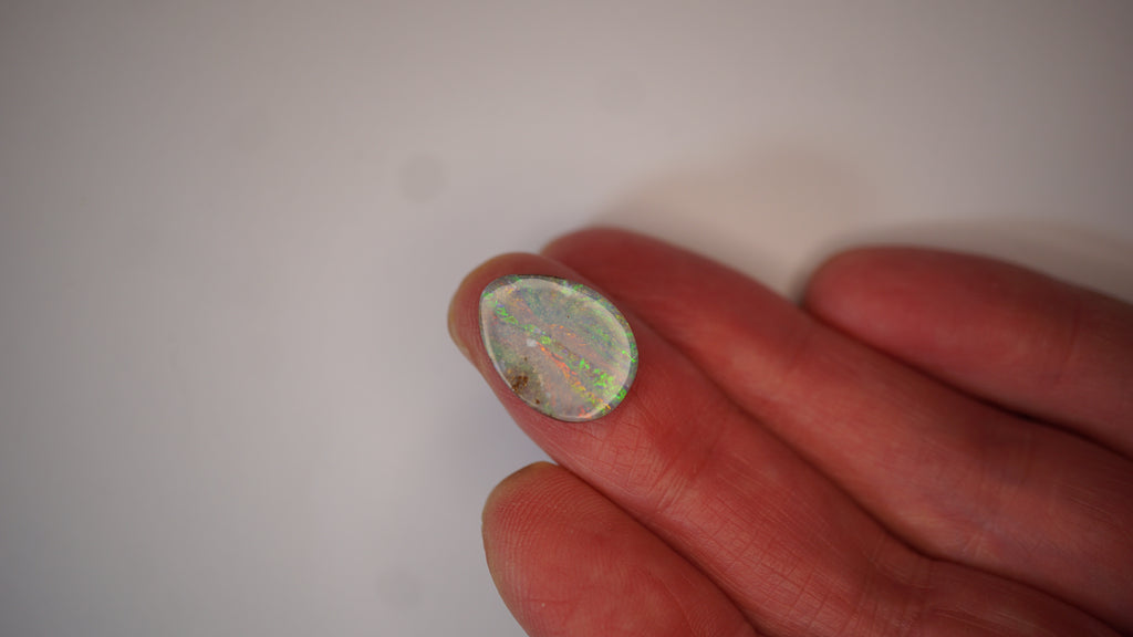 10.3ct Boulder Opal - Streaks of Pink, Gold & Green Pinfire on Light Green Host Body Tone