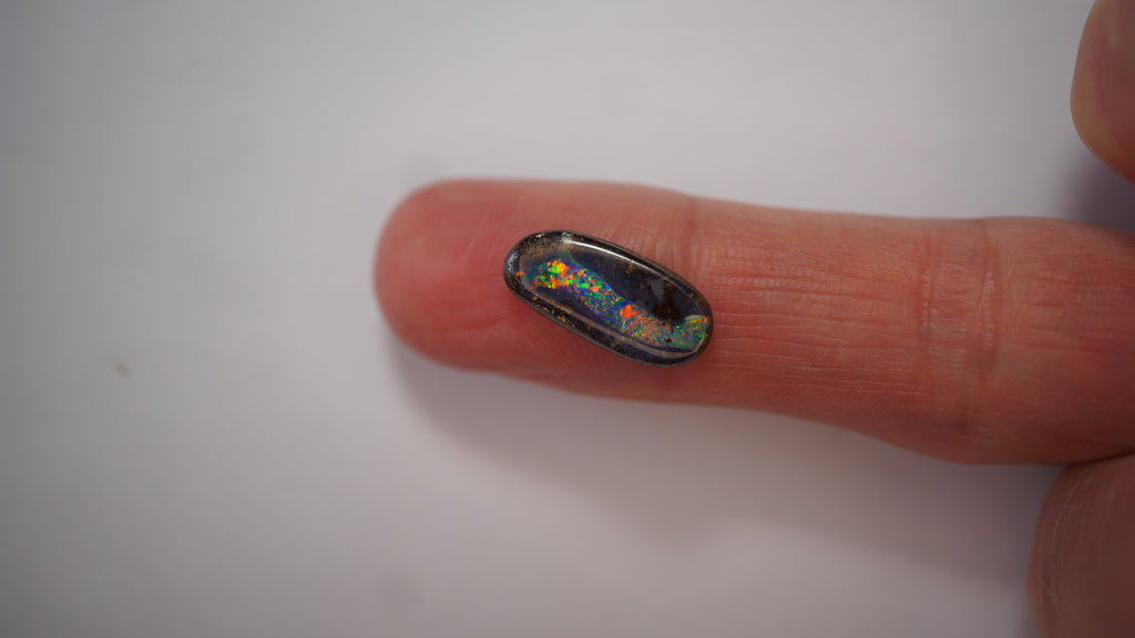 3.6 ct Boulder Opal - Multicolour Pinfire Ribbon in Clear Opal