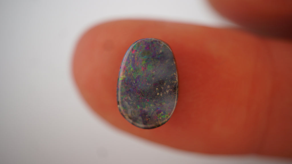 2.1 ct Purple Boulder Opal - Multicolour Pinfire Pattern