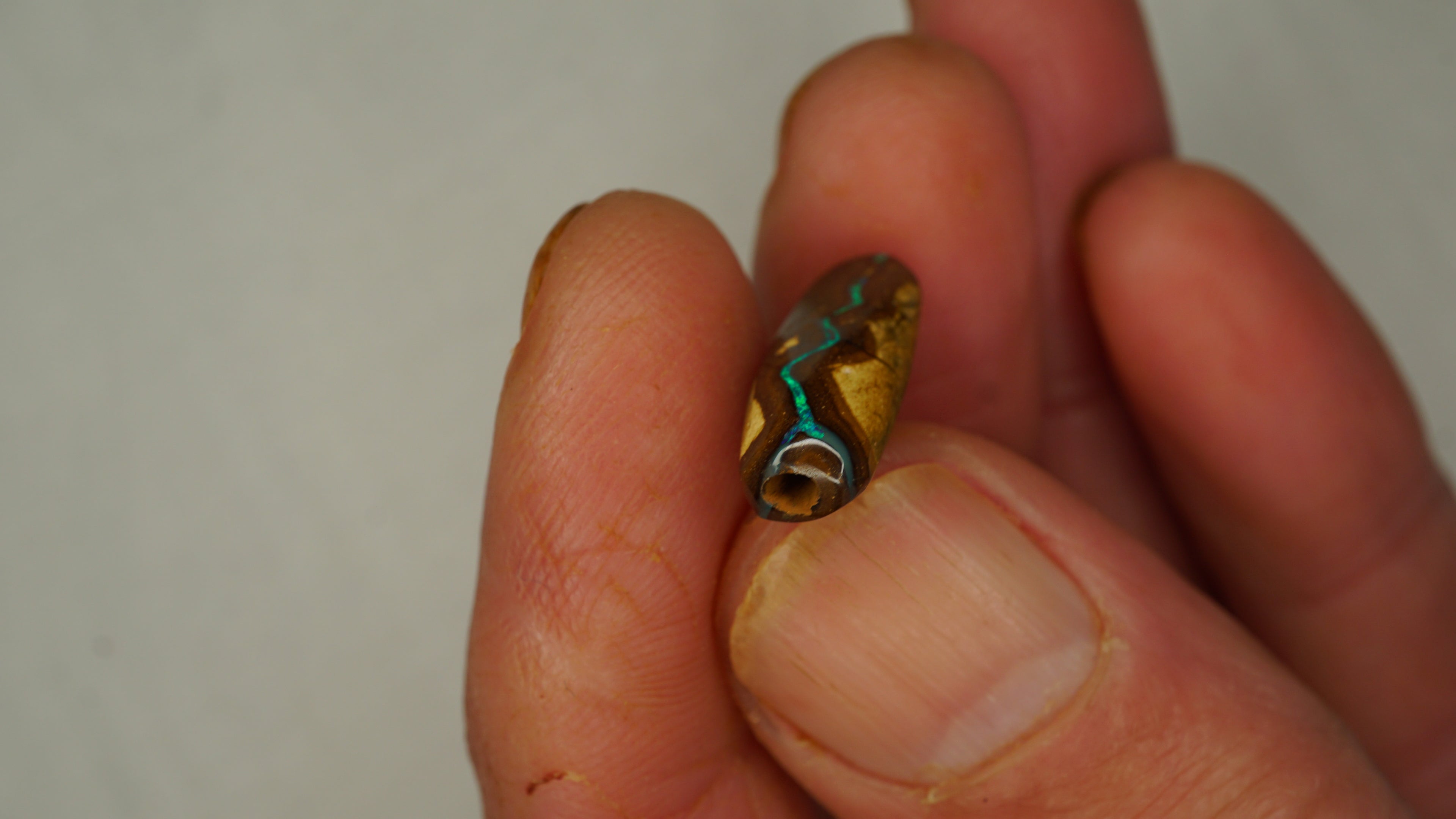 7.4ct Matrix Boulder Opal - Neon Green Fire on Earthy Host Body Tone