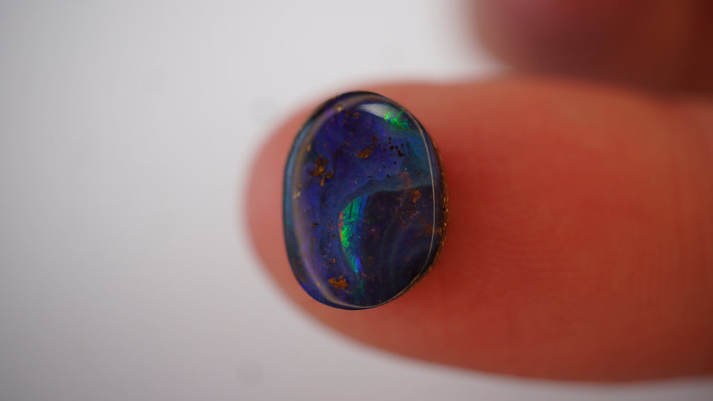 3.0 ct Blue Boulder Opal - Flowing Green Colour Movement
