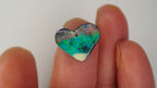 Joyheart Boulder Opal - Heart-Shaped Green with Bright Green, Blue & Pink Play