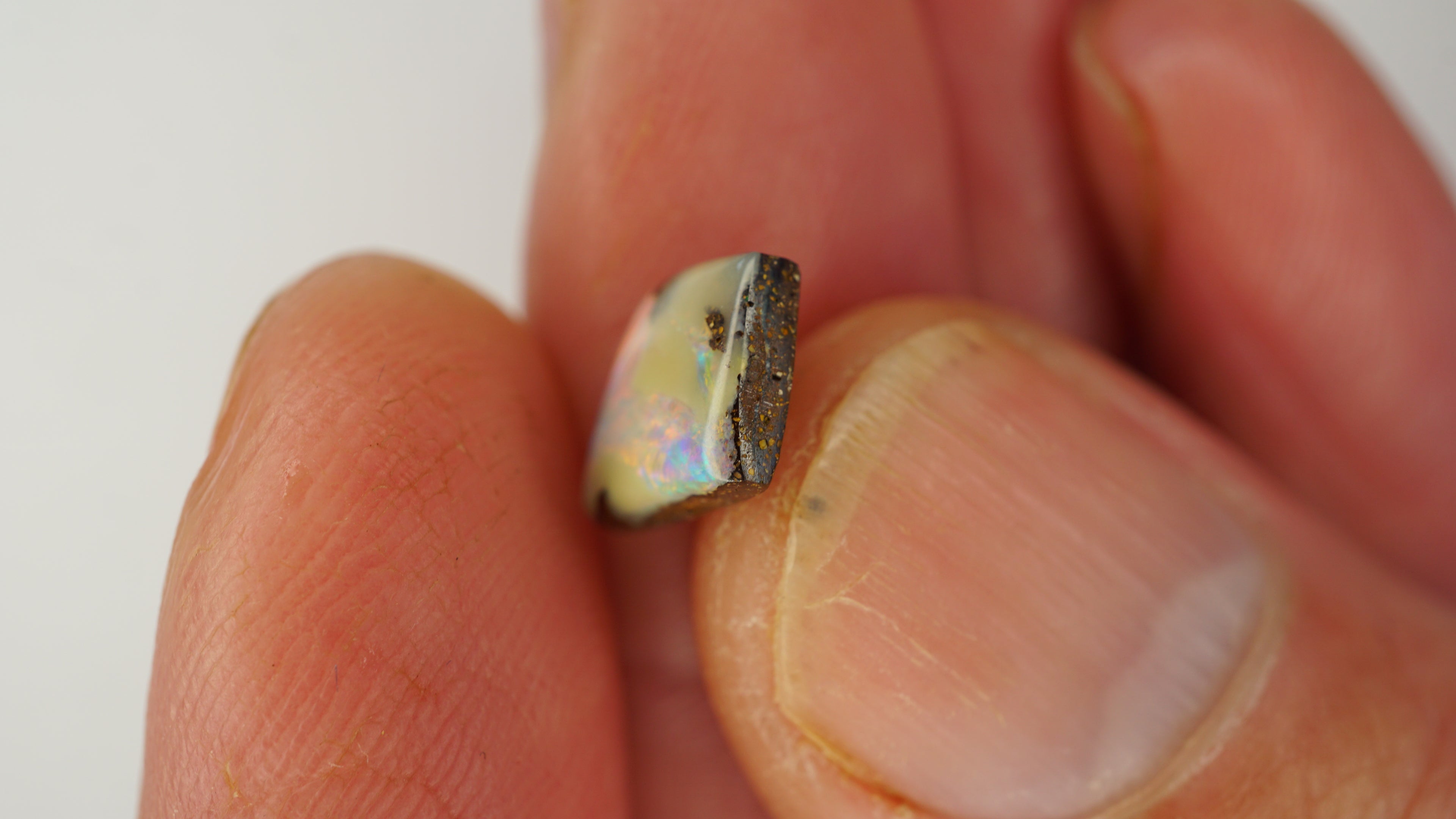 2.2 ct Kite-Shaped Boulder Opal - Soft Pastel Colour Play