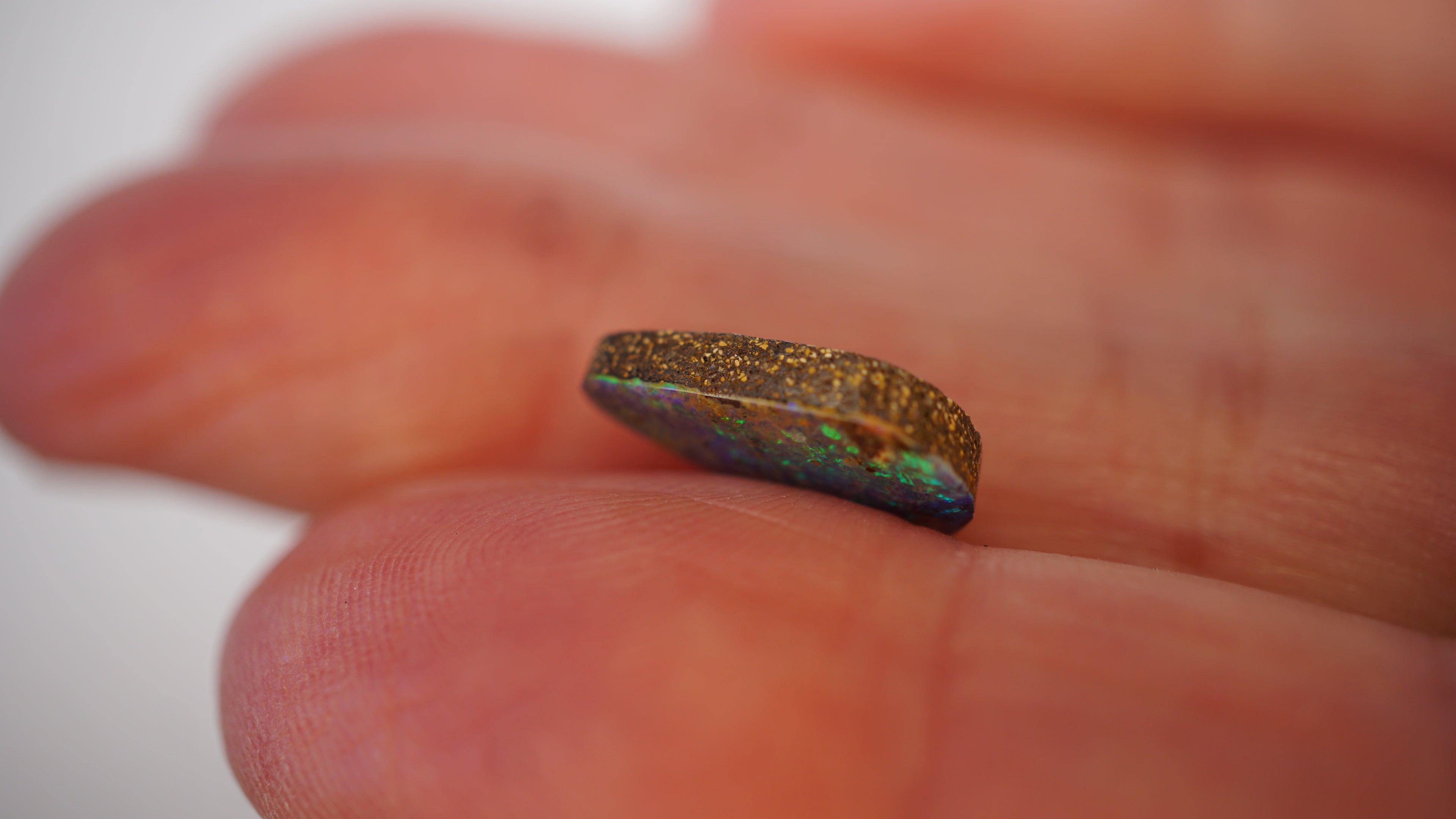 2.4ct Boulder Opal - Neon Green Broad Flash