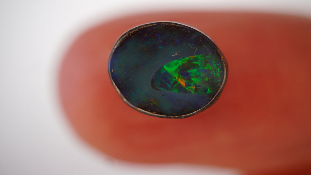 2.5 ct Blue Boulder Opal - Green, Blue & Gold Feature Pocket