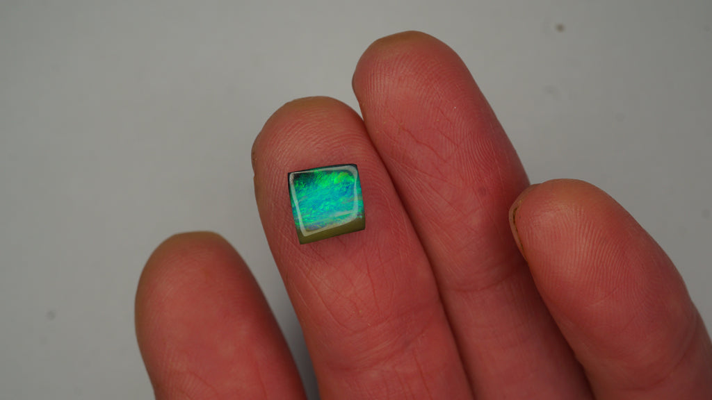 Tropical Flash Boulder Opal - Bright Green with Blue Play on Aqua Base