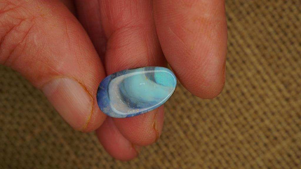 7.1ct Boulder Opal - Blue & Green Play with Concentrated Aqua on Natural Host Body Tone