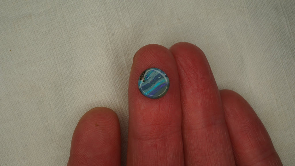 2.5 ct Blue Boulder Opal - Green & Blue Banded Colour Play