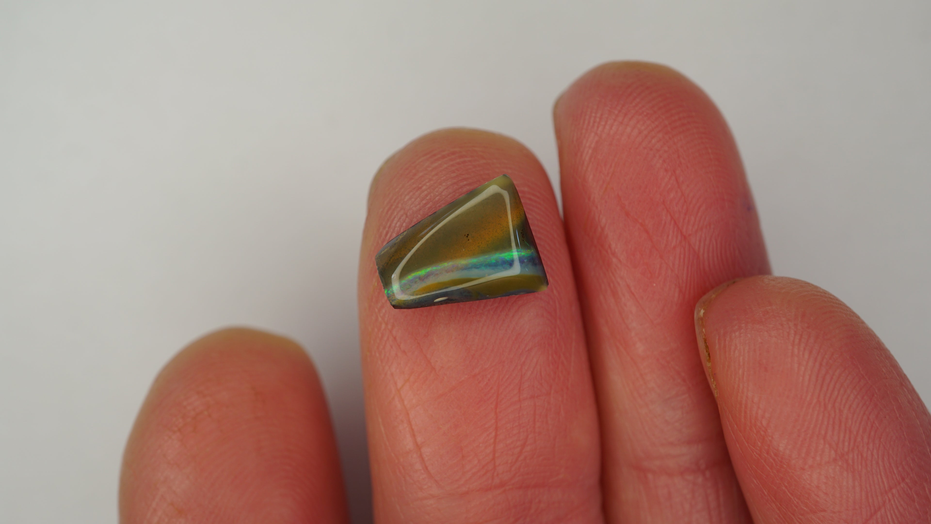 2.3ct Boulder Opal - Green Flash on Warm Brown Base