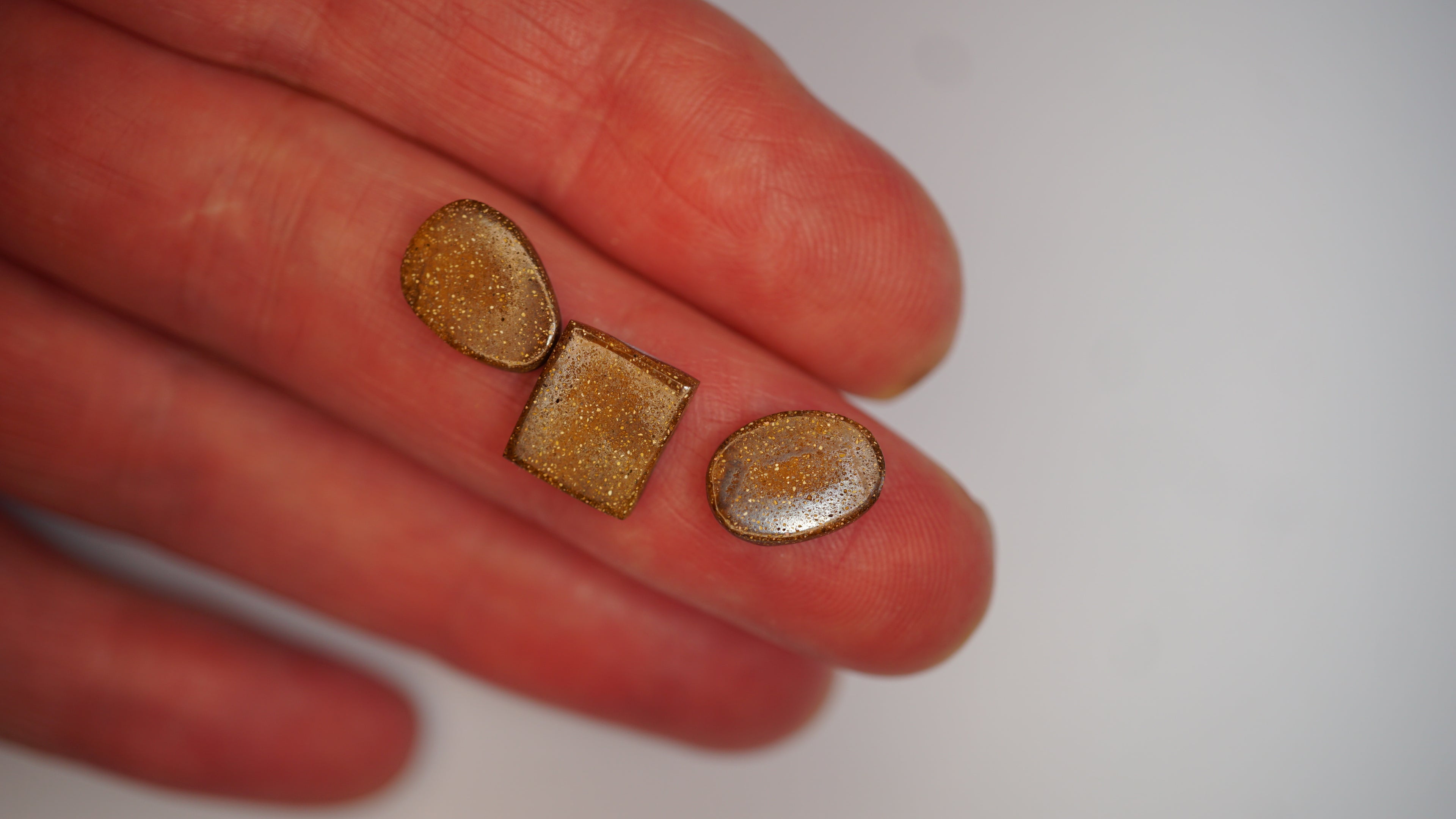 9.25ct Boulder Opal Trio - Lavender Base with Soft Multicolour Fire