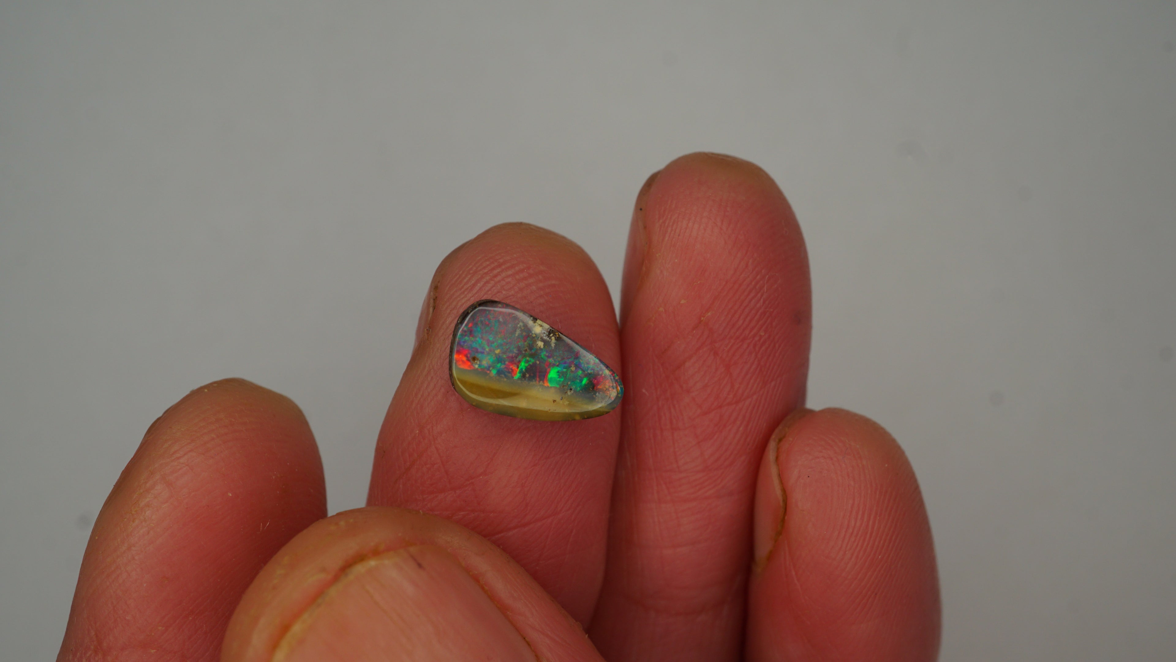 1.4ct Boulder Opal - Harlequin Pattern Multicolour Fire