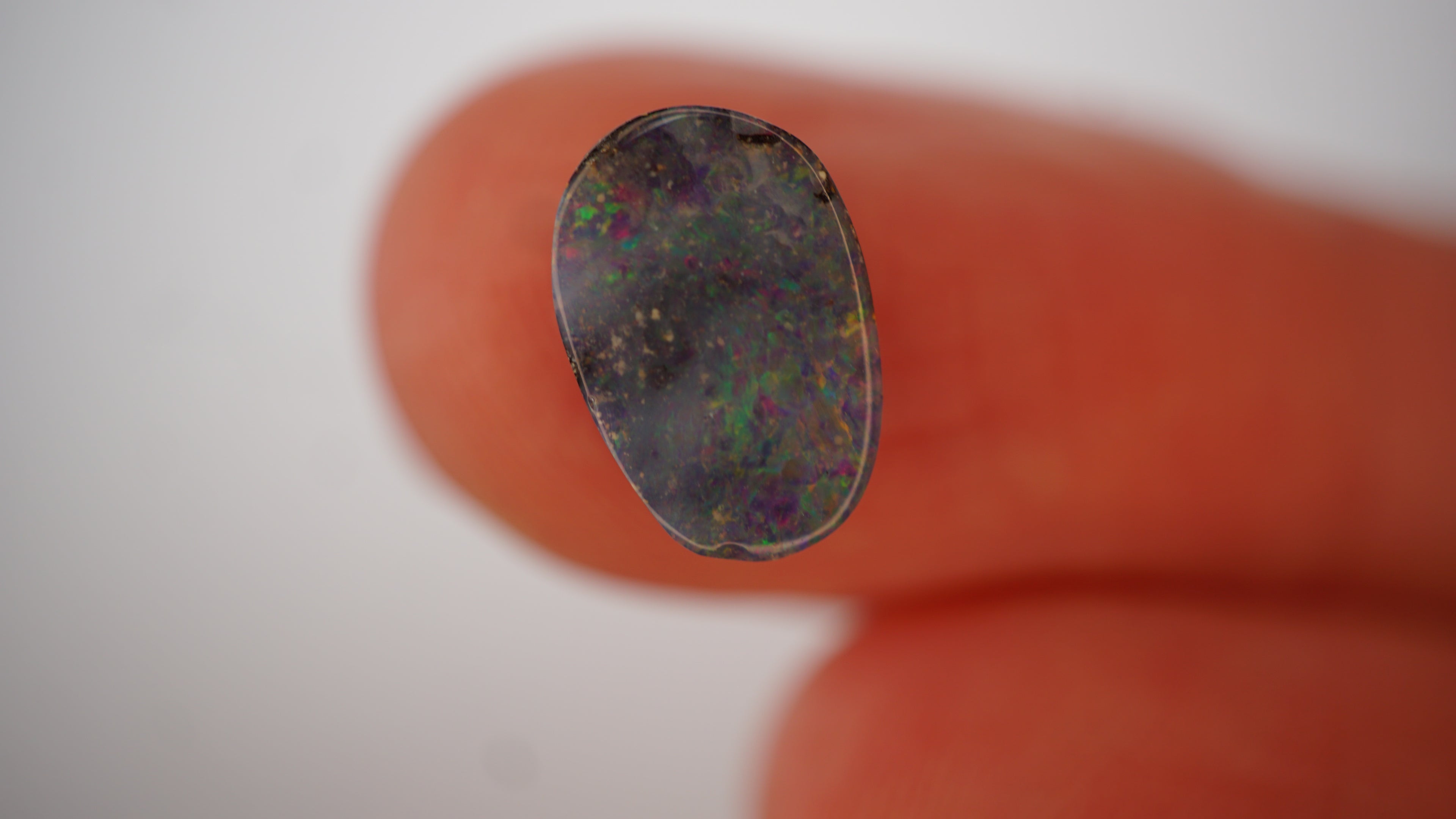 2.1 ct Purple Boulder Opal - Multicolour Pinfire Pattern