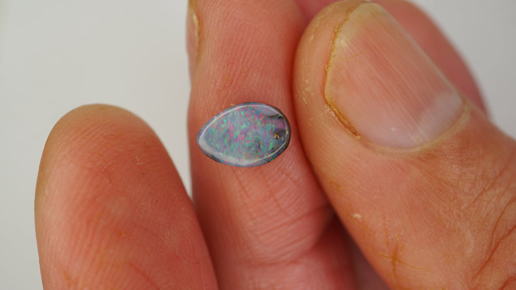 Twilight Dream Boulder Opal - Light Purple with Green & Crimson Flash