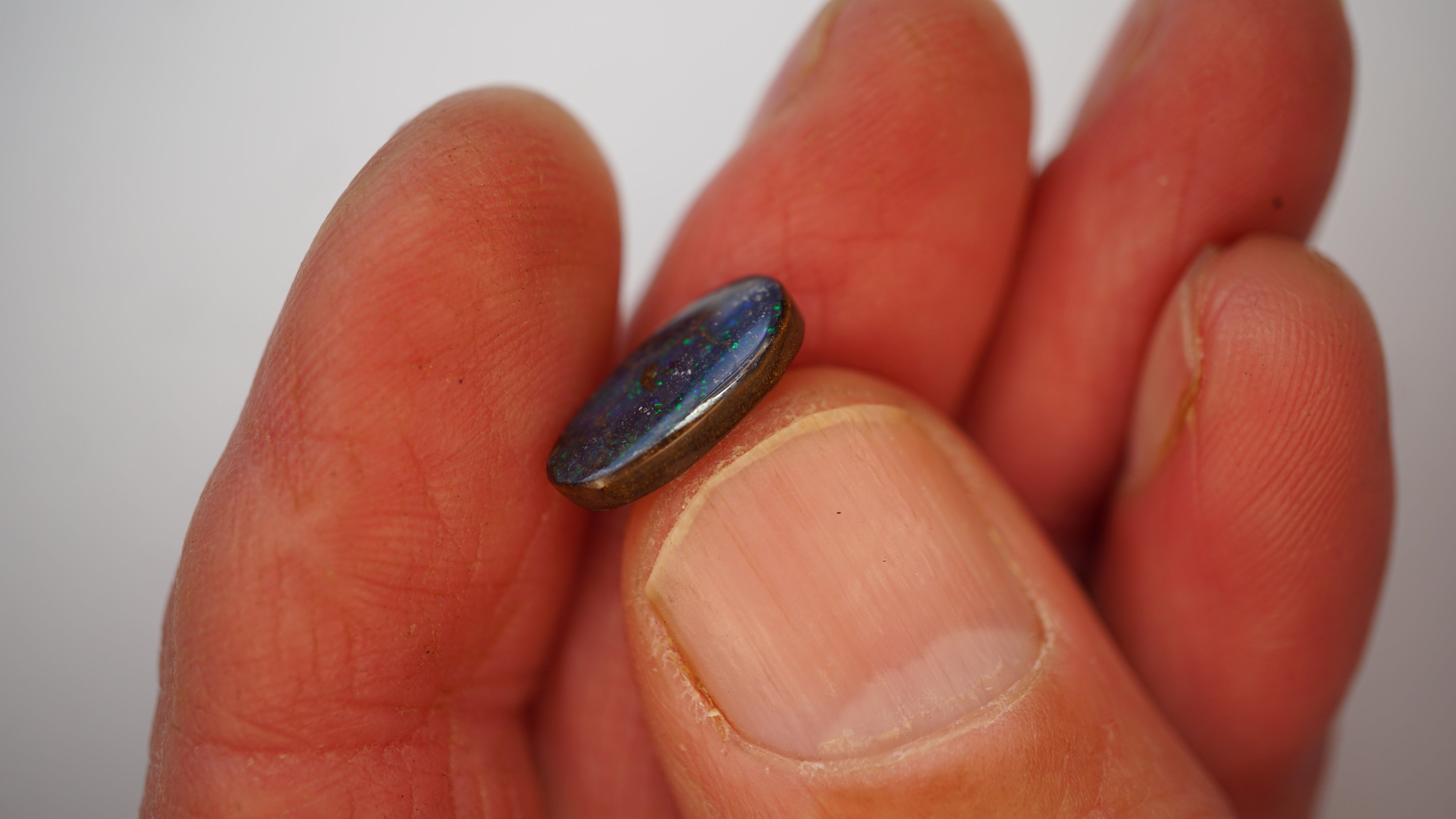 3.0ct Boulder Opal - Bright Green Fire on Dark Base