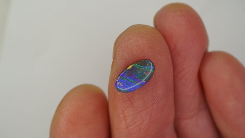 Electric Storm Boulder Opal - Blue with Green & Blue Flash and Inclusions