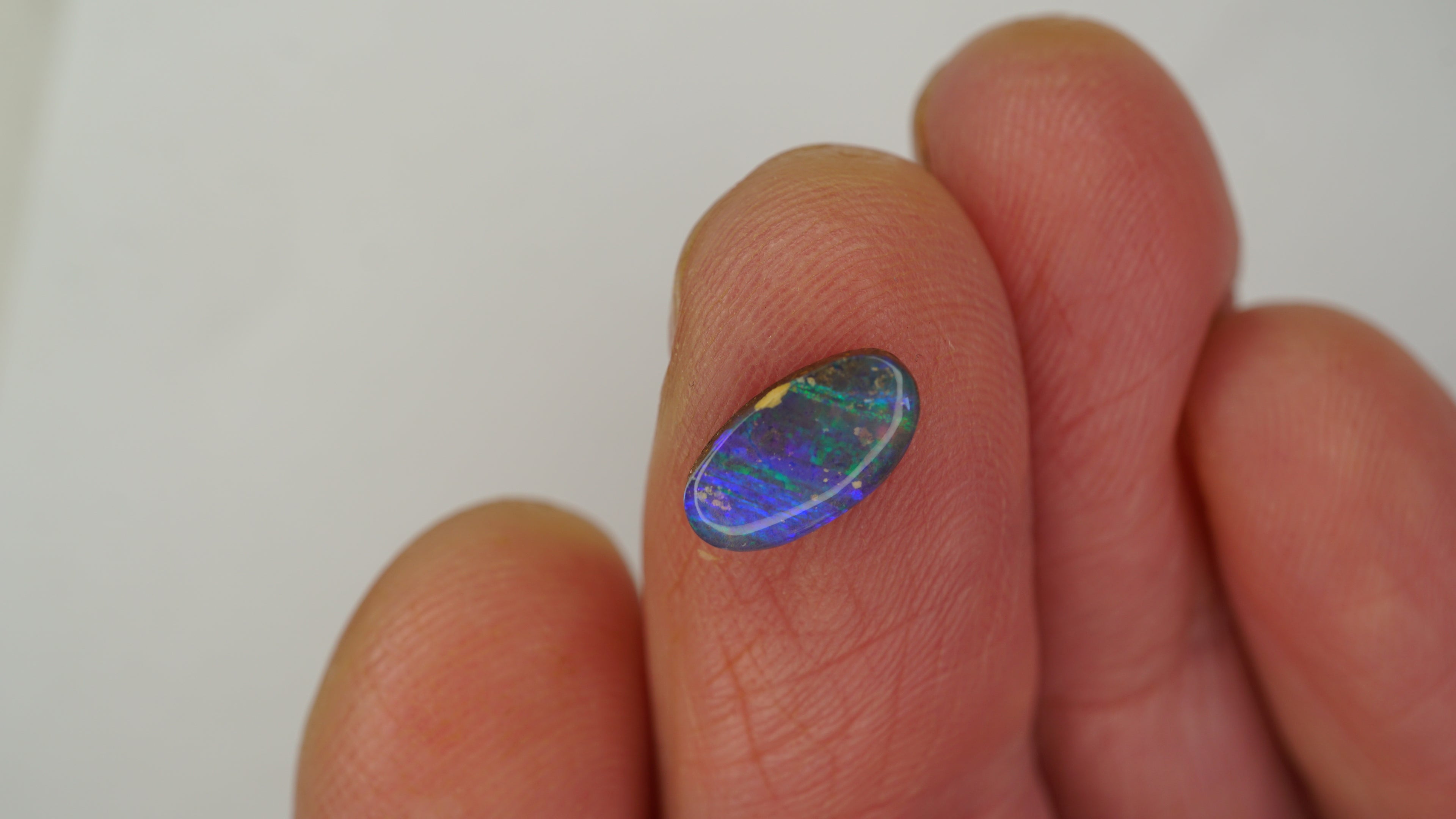 Electric Storm Boulder Opal - Blue with Green & Blue Flash and Inclusions