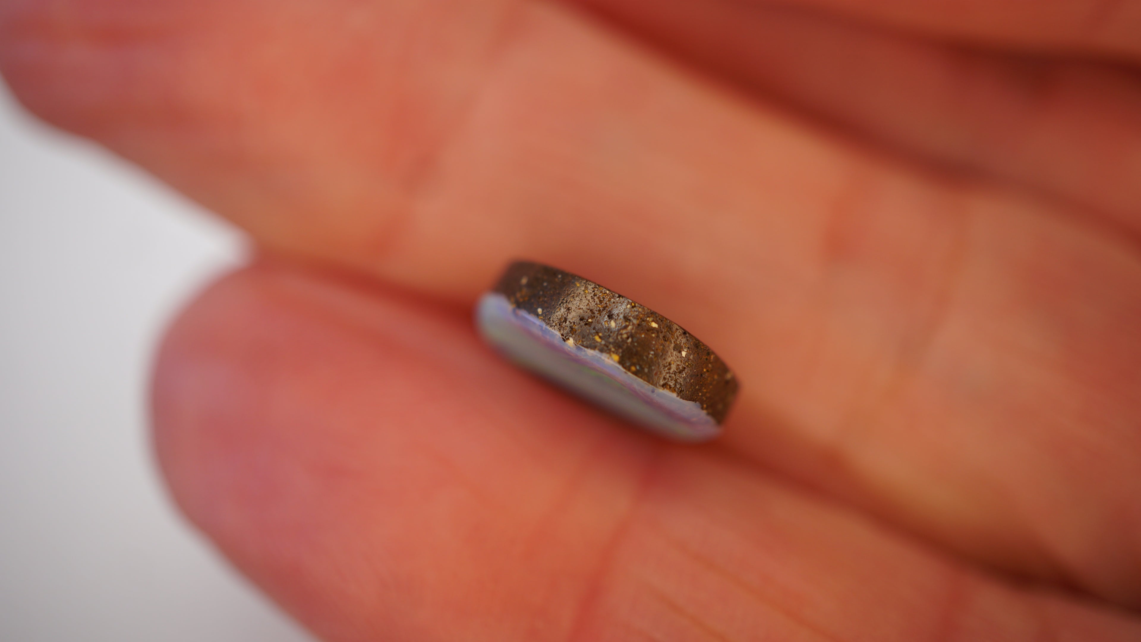 3.9 ct Blue Boulder Opal - Green Feature Flash