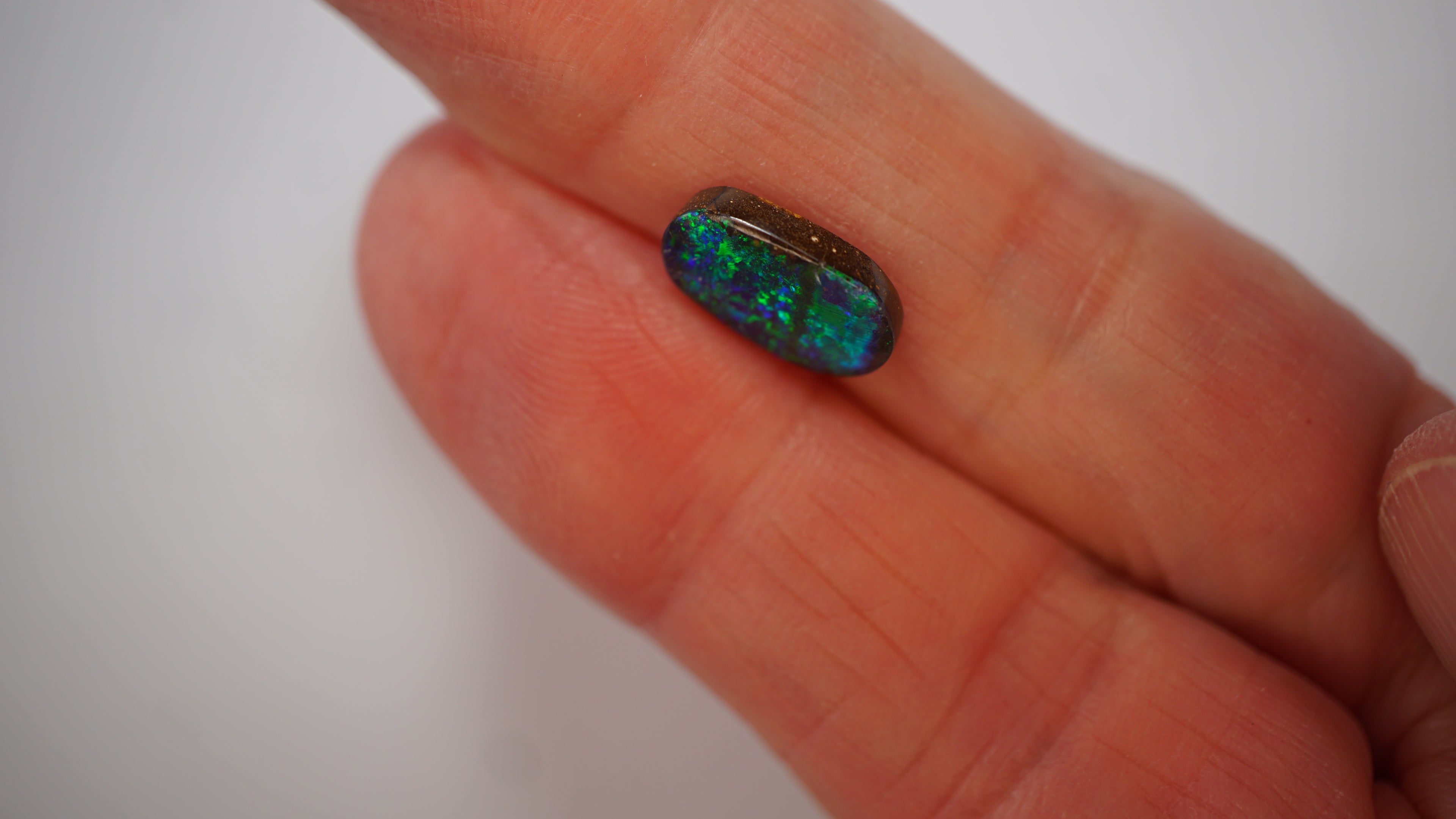 2.6 ct Electric Green Boulder Opal with Wide Viewing Angle