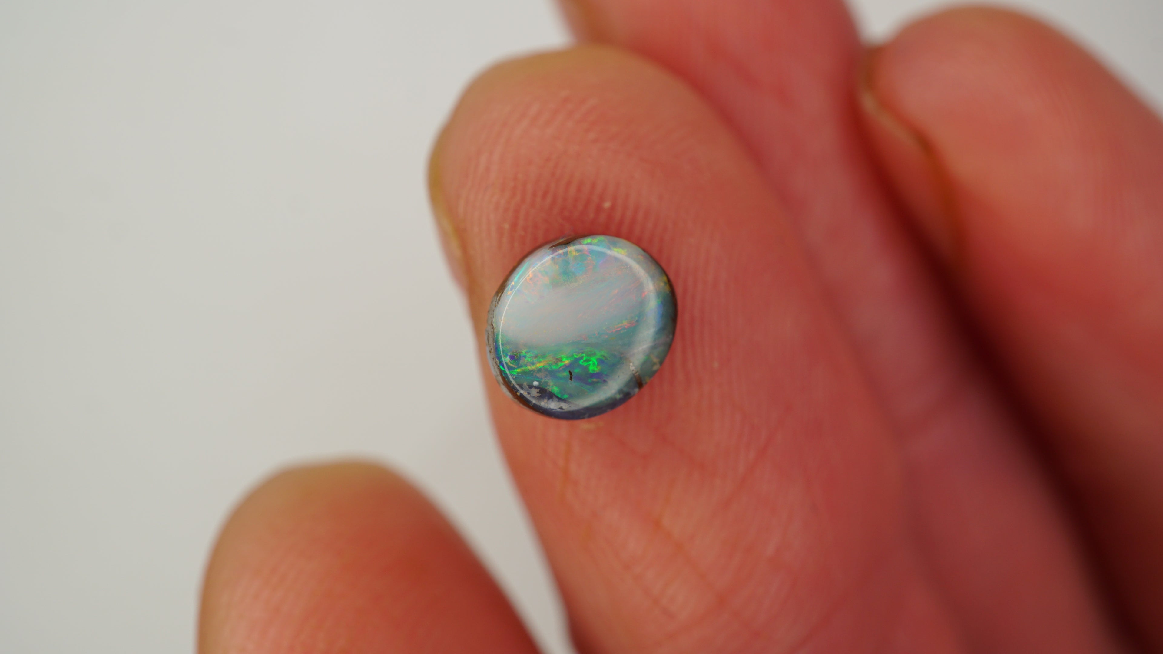1.6ct Boulder Opal - Green & White Host Body Tone with Aqua, Pink & Gold Directional Play