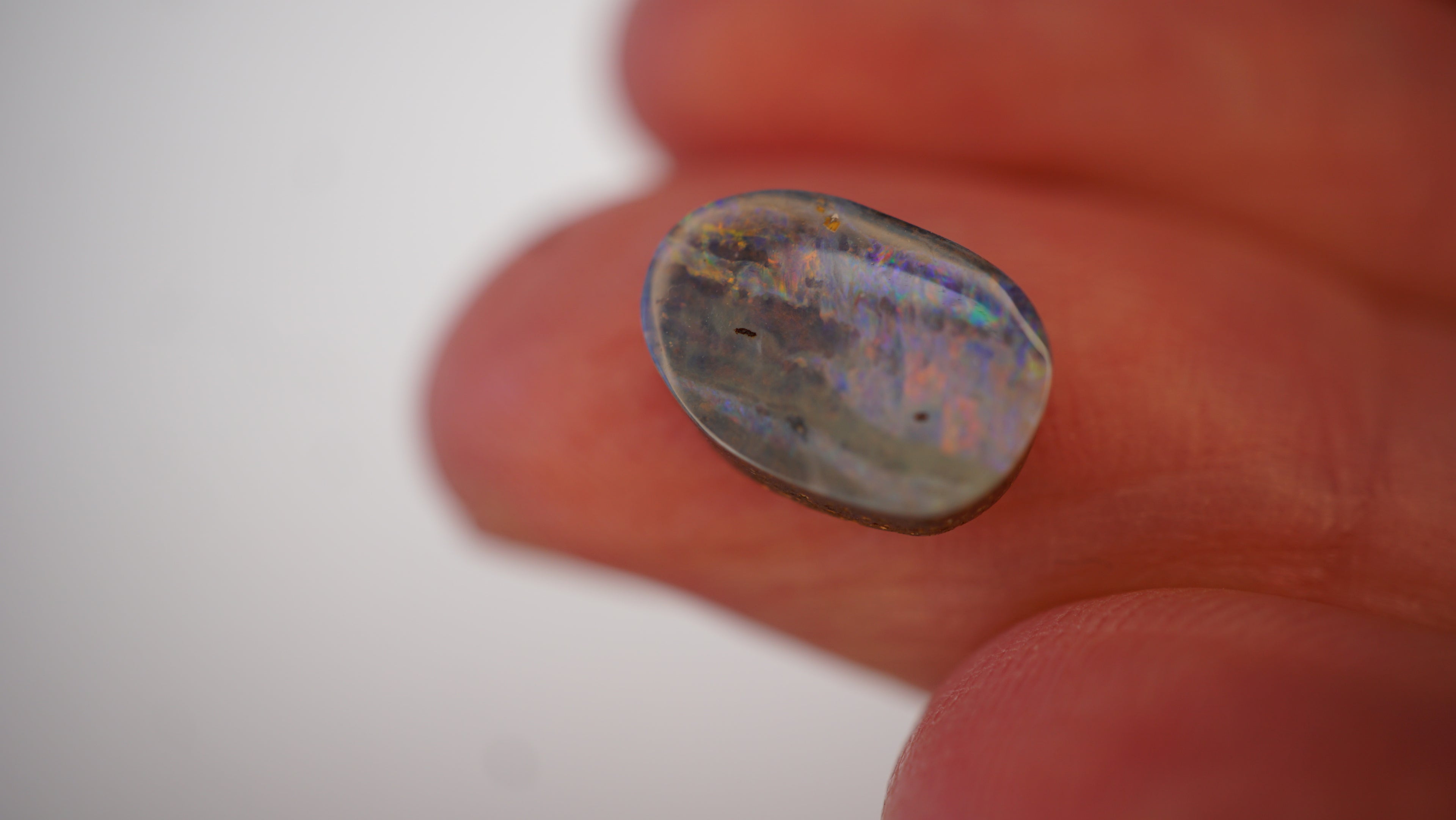 2.9 ct Purple Boulder Opal - Crimson & Violet Flowing Colour