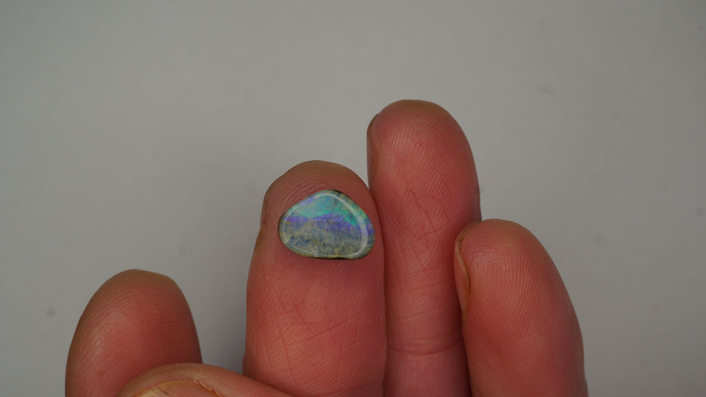 2.6ct Boulder Opal - Bright Green Pinfire on Misty Purple Host Body Tone